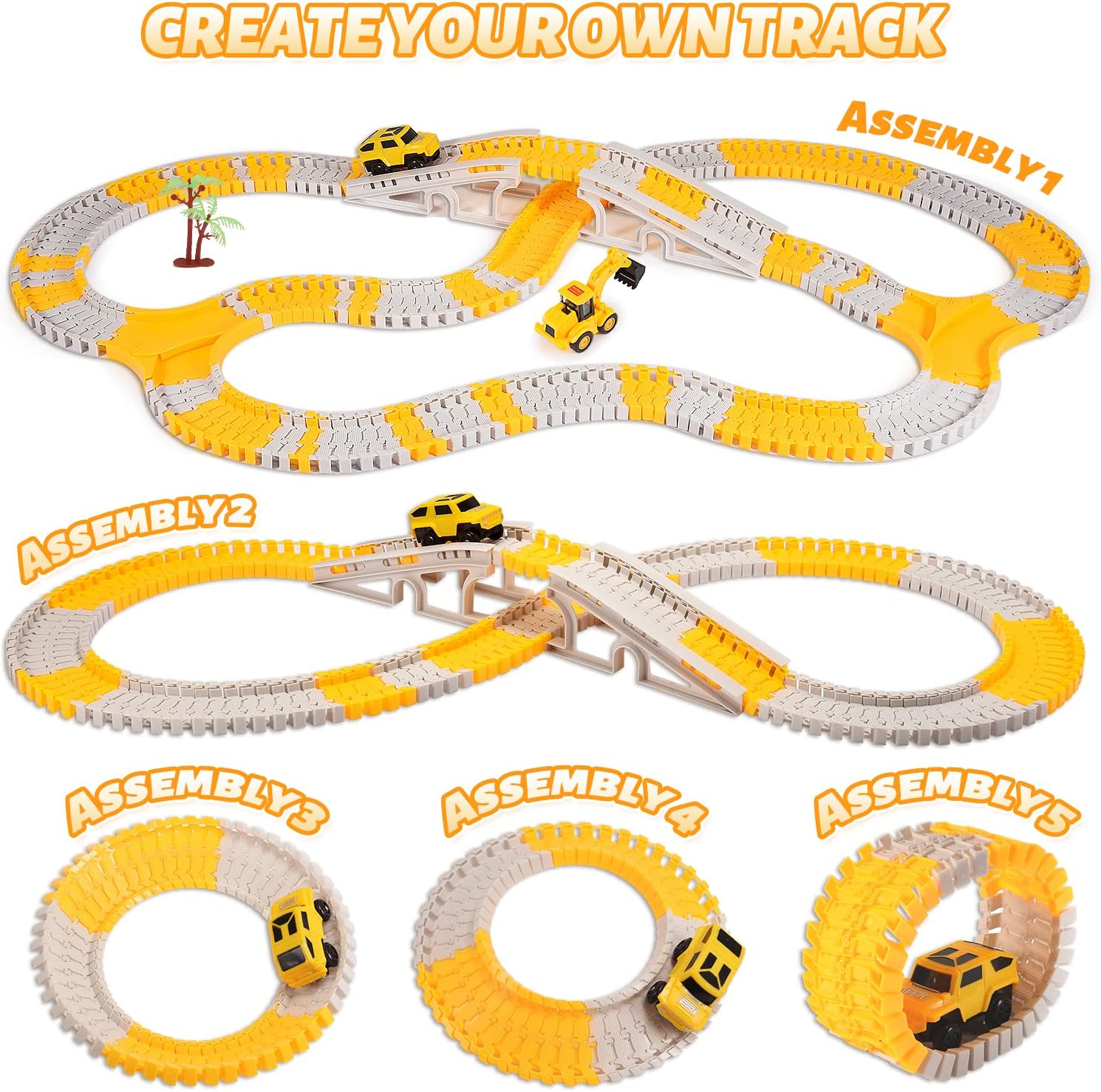 Detalle 2 de Adeokay Giocattoli: pista da corsa STEM per bambini 3–8 anni (set completo con veicoli e accessori)