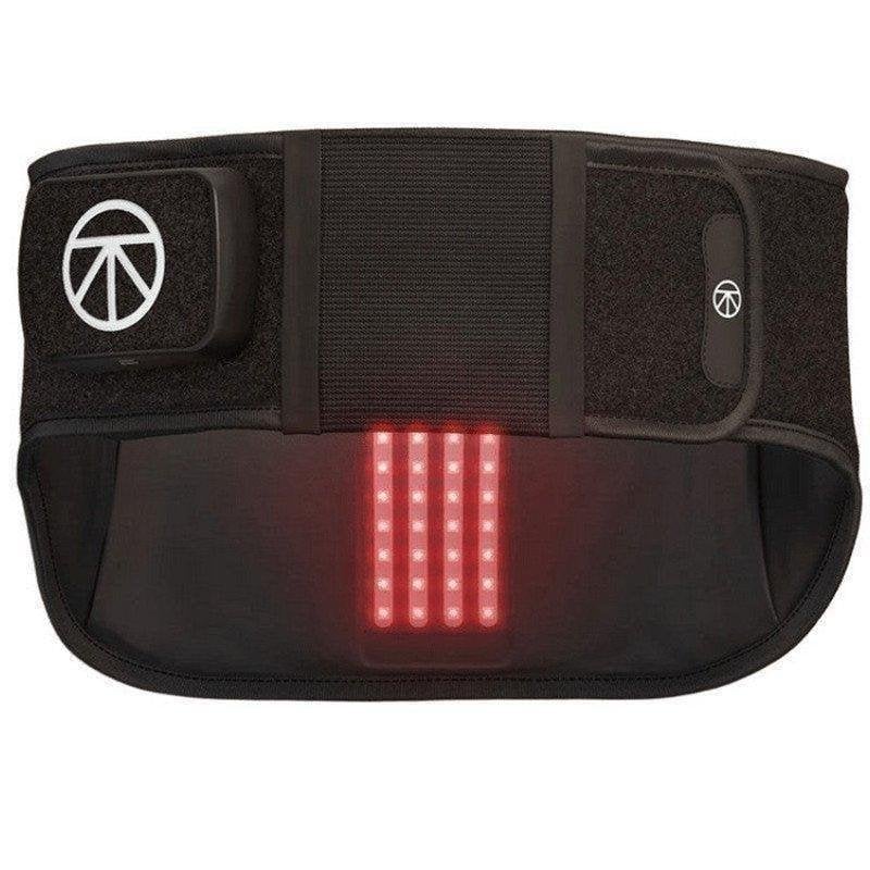 Detalle de Therabody ThermBack LED lumbar: frío, calor, vibración y control con app