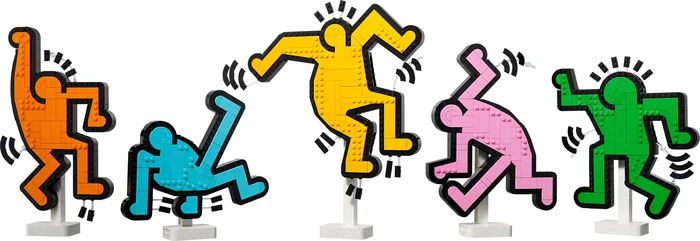 Detalle de LEGO Art Keith Haring Tanzende Figuren 31216 – Pop-Art-Mosaik mit 1.773 Steinen