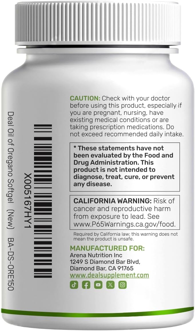 Thumbnail 6 de DEAL SUPPLEMENT Oregano Oil Softgels, 150 Count