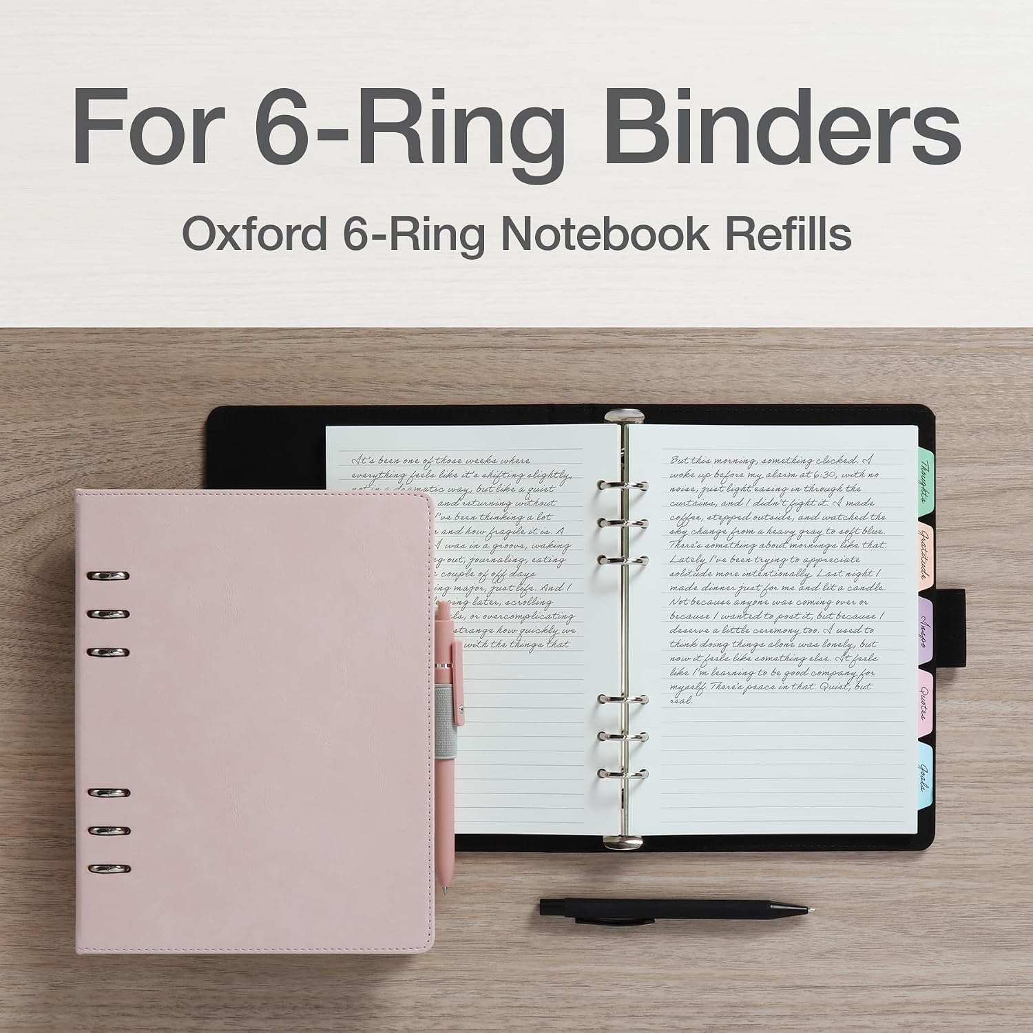 Thumbnail 5 de Oxford A5 Refill Paper (1016731), 6-Ring Lined Inserts, 5 Pastel Tabs, 120 Sheets
