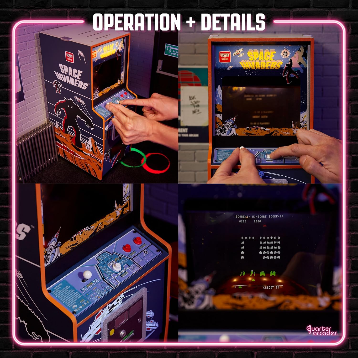 Detalle 2 de Numskull Quarter Arcades Space Invaders 1/4 Scale Mini Arcade