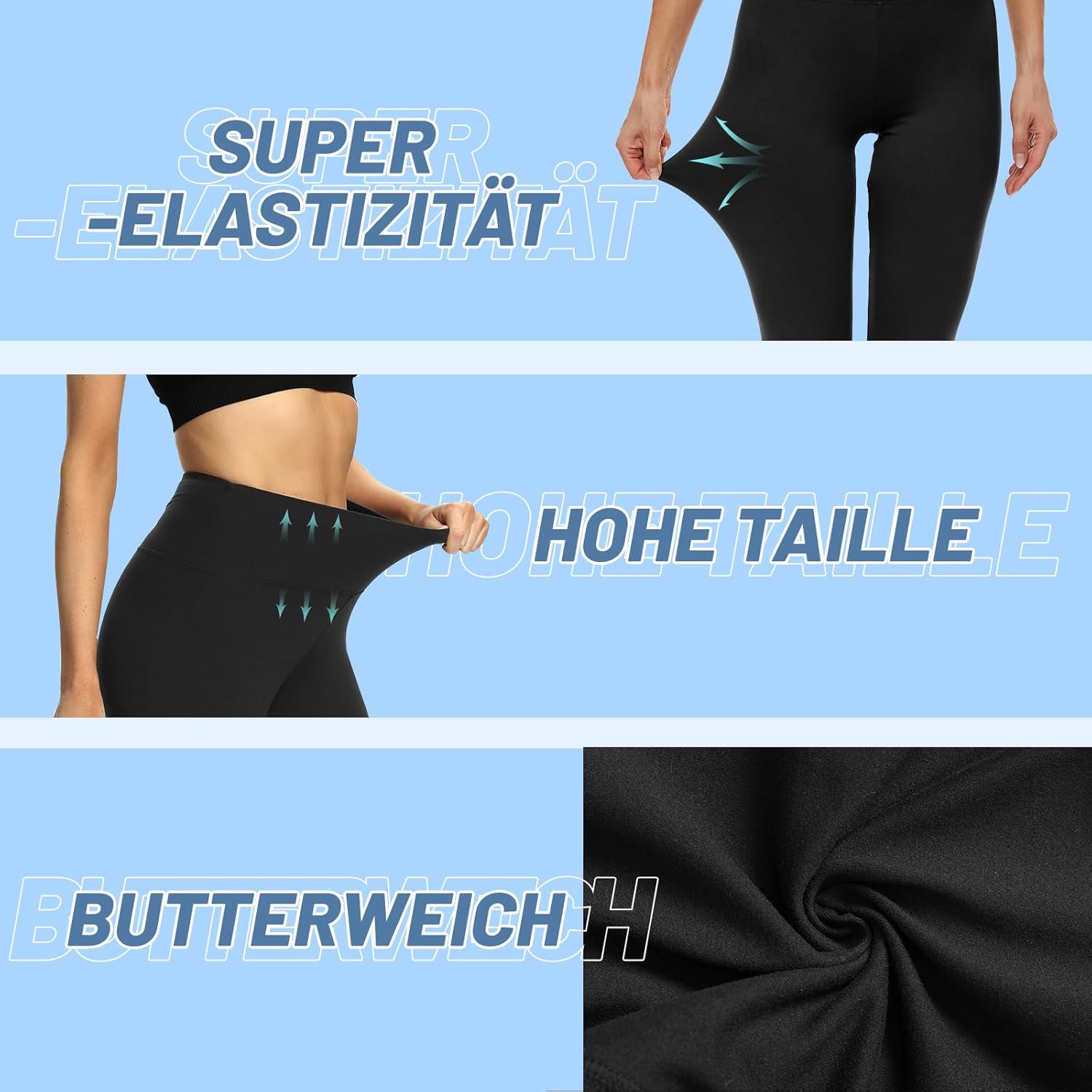 Thumbnail 2 de TNNZEET 3er Pack Capri-Leggings Damen (7/8) mit hoher Taille für Sport & Alltag