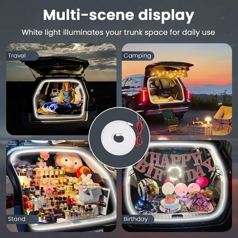 Thumbnail 6 de vsshe Auto Kofferraum Lichtstreifen mit automatischem Sensor (LED, 2 m) – Kofferraumbeleuchtung für innen