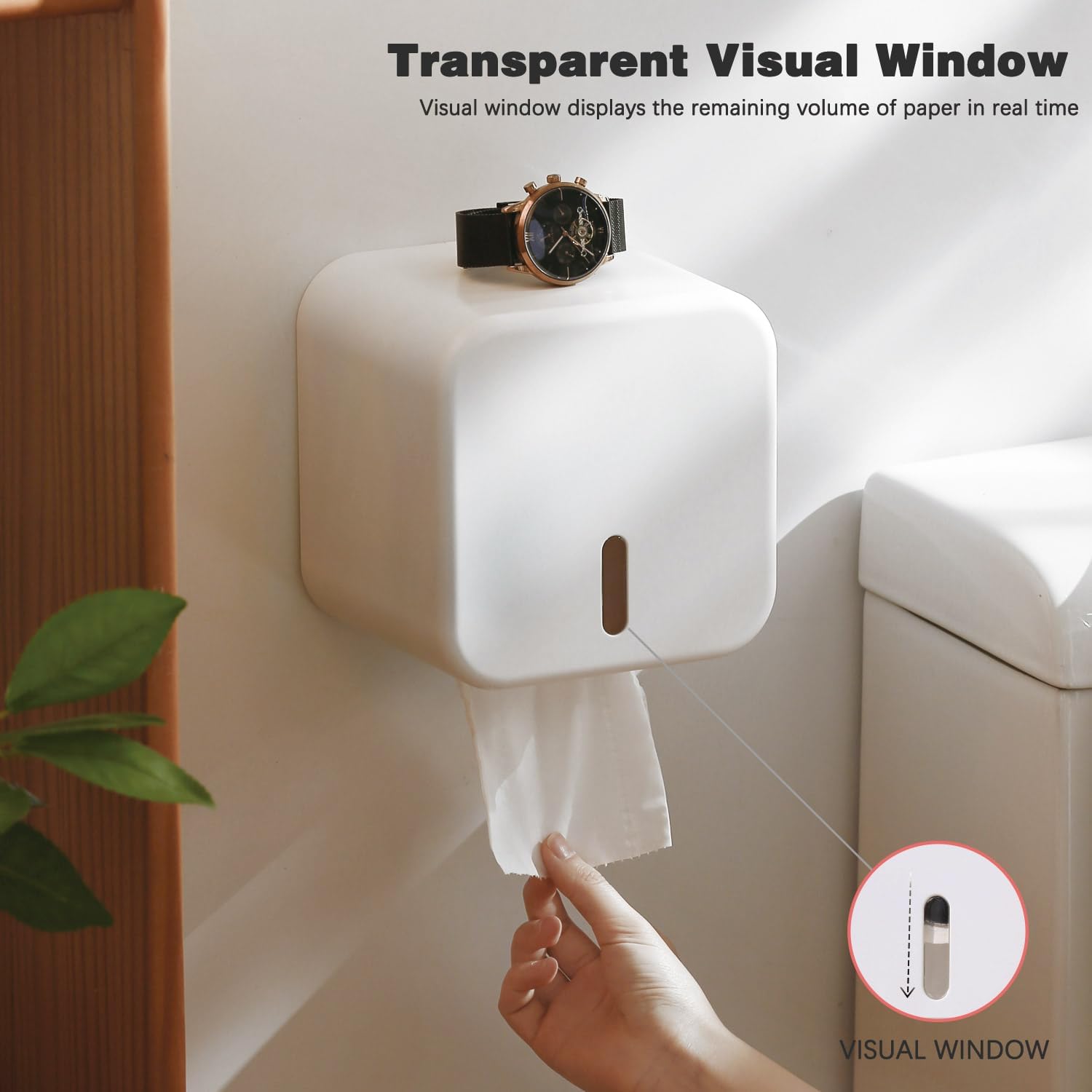 Thumbnail 1 de Colist porta rotolo di carta igienica autoadesivo da parete senza foratura (impermeabile, antipolvere, “a prova di gatto”)