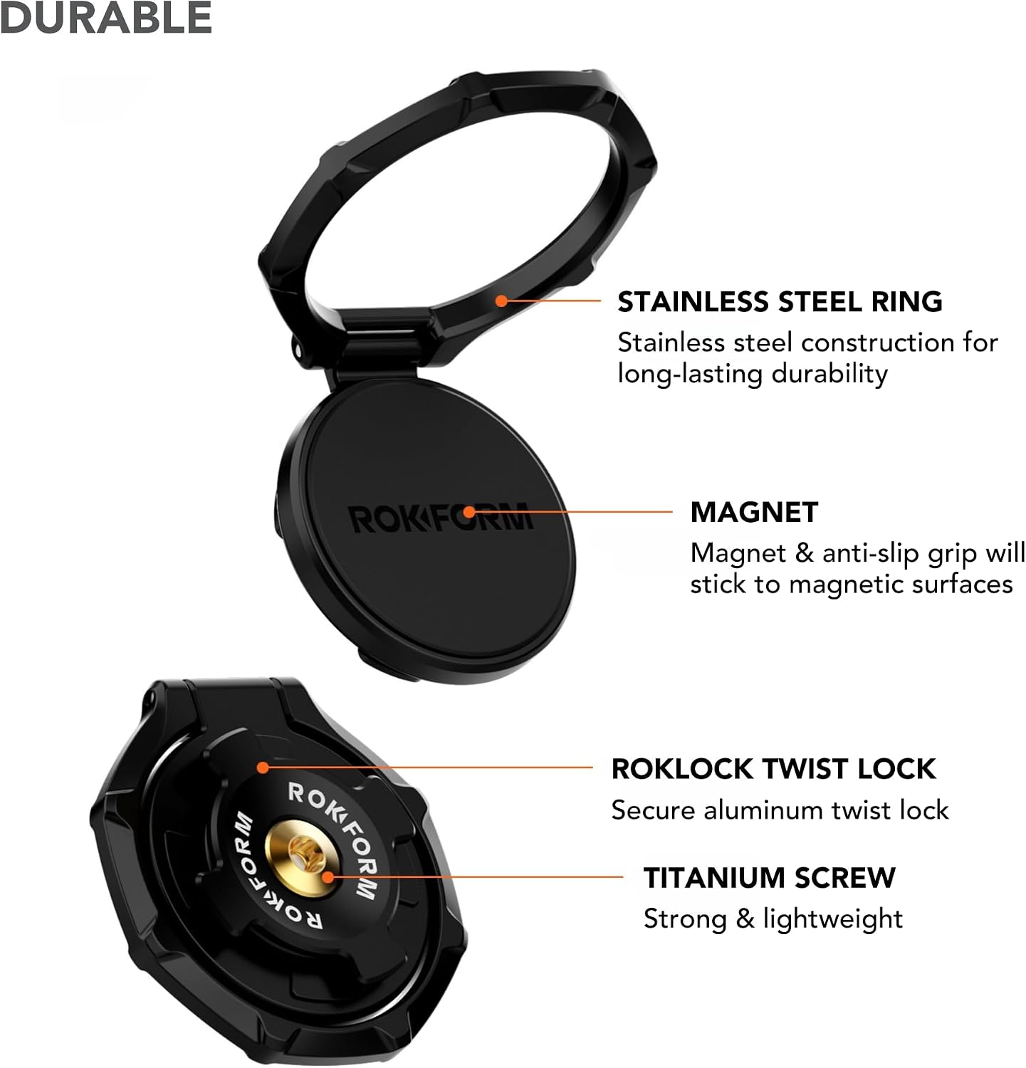 Detalle de ROKFORM V2 スポーツリンググリップ&スタンド RokLock対応・マグネット内蔵