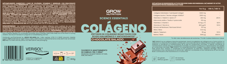 Thumbnail 1 de Grow Nutrition Colágeno Chocolate Salado 300 g 🥤
