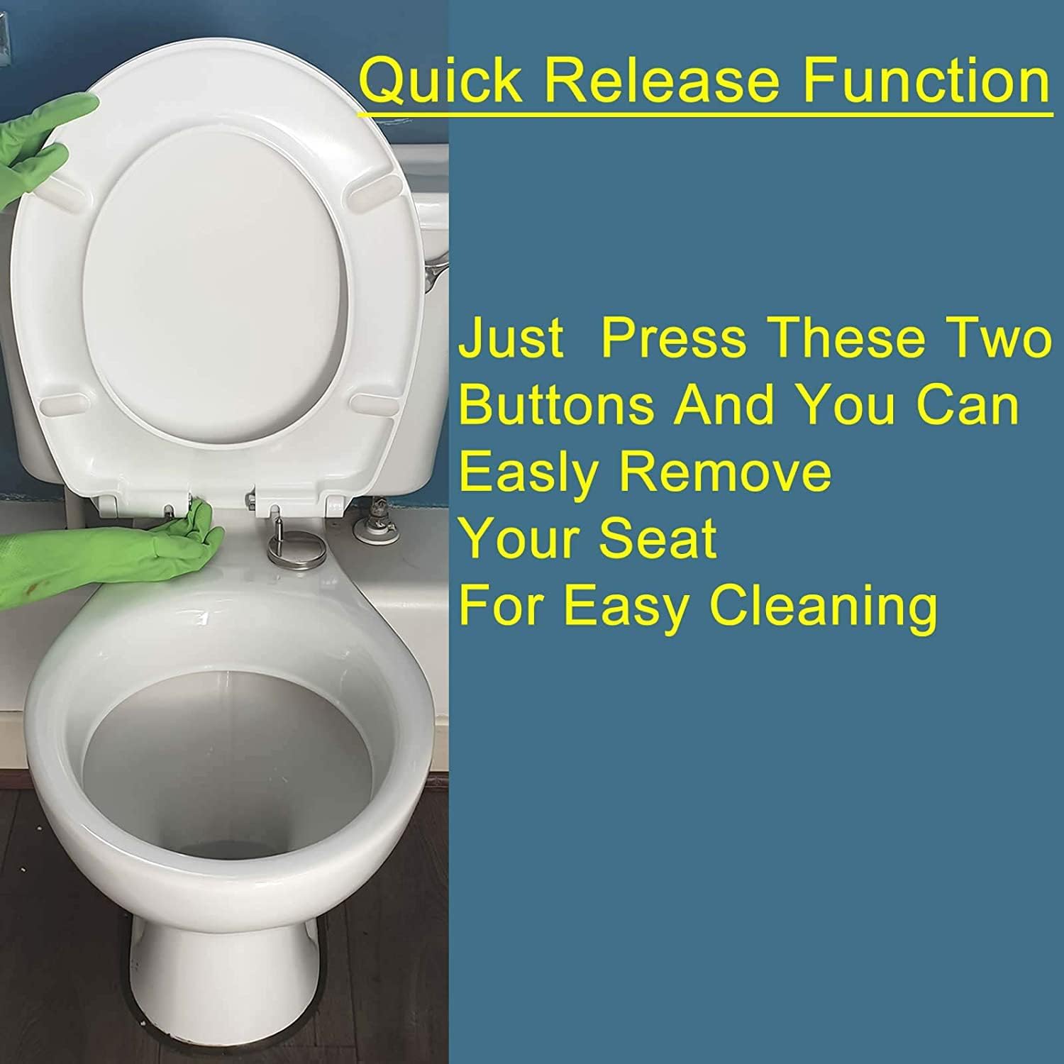Thumbnail 6 de Soft Close Oval Toilet Seat with Quick-Release Hinges – UF Material by AAN®