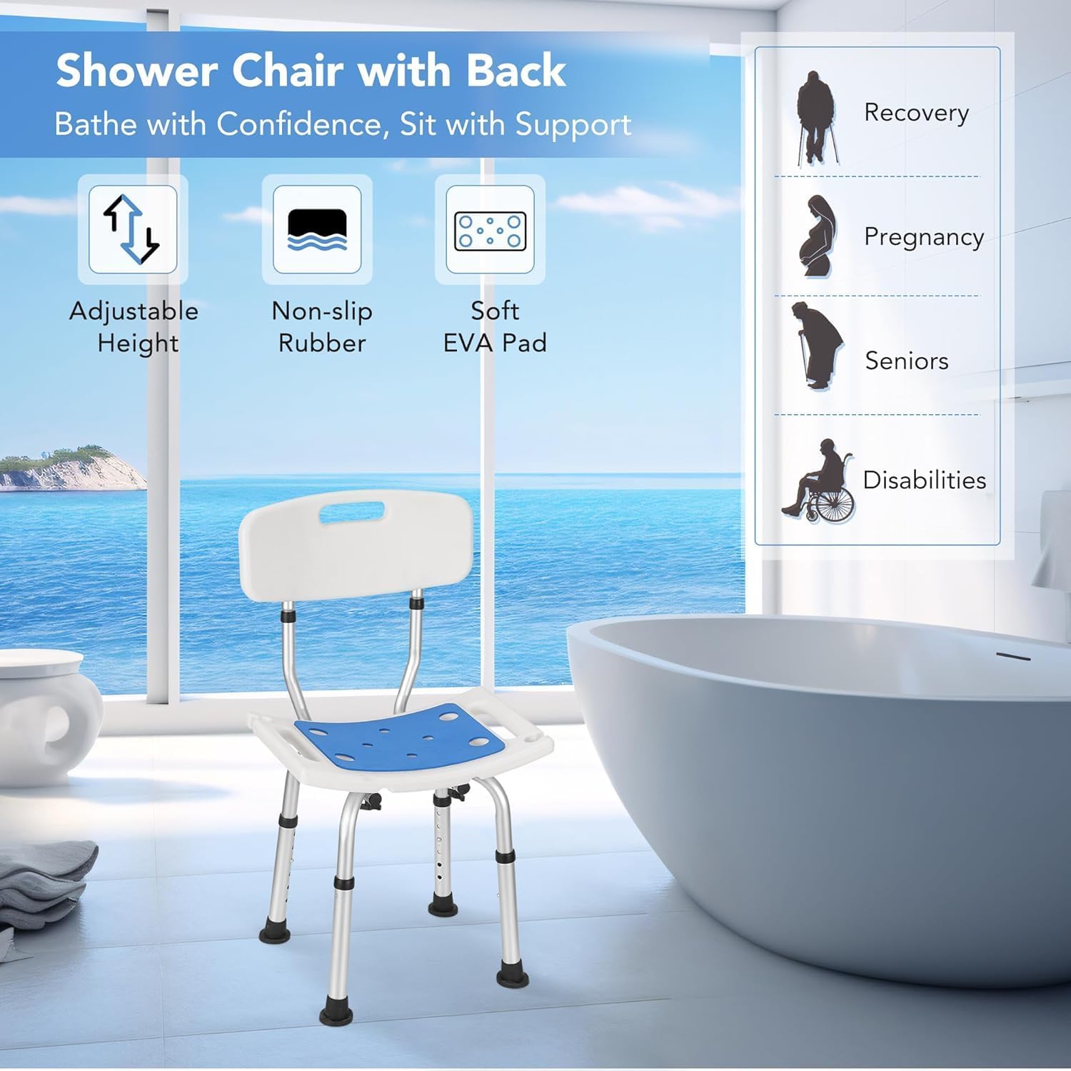 Thumbnail 1 de Careboda Duschstuhl 6 Höhenverstellungen