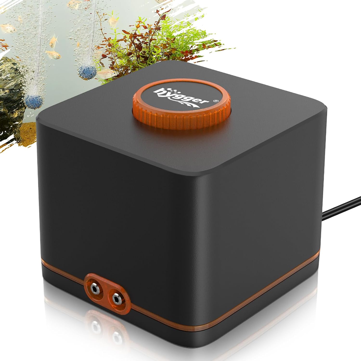 Thumbnail 6 de hygger Aquarium Air Pump (11W) with 2 Air Outlets – ultra-quiet adjustable aeration for fish tanks up to 2200 litres