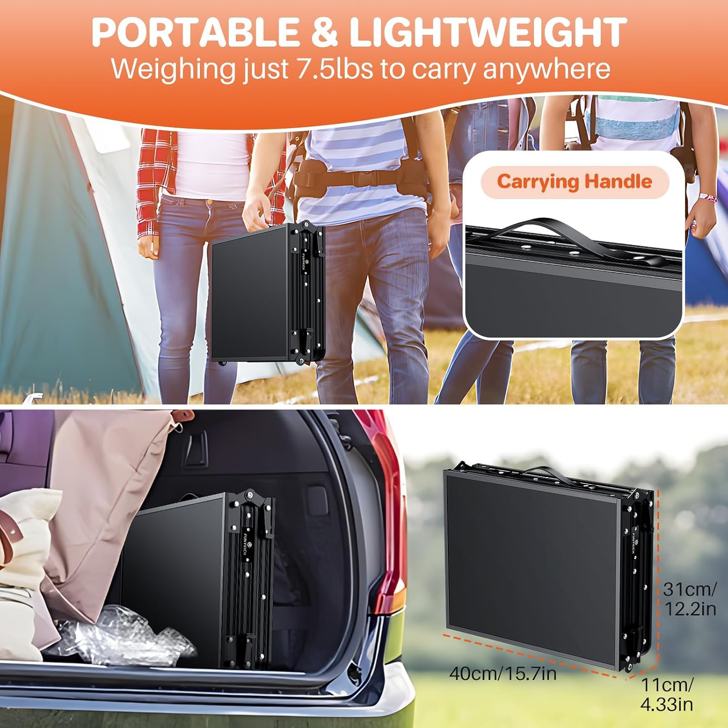 Detalle de FUNYKICH Folding Camping Table 3 ft
