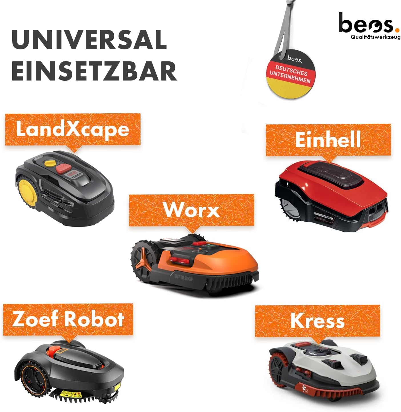 Thumbnail 3 de BEOS beos 30x Premium Titan Ersatzmesser inkl. Schrauben mit Sicherung – Ersatzklingen für Robotermäher (0,9 mm)
