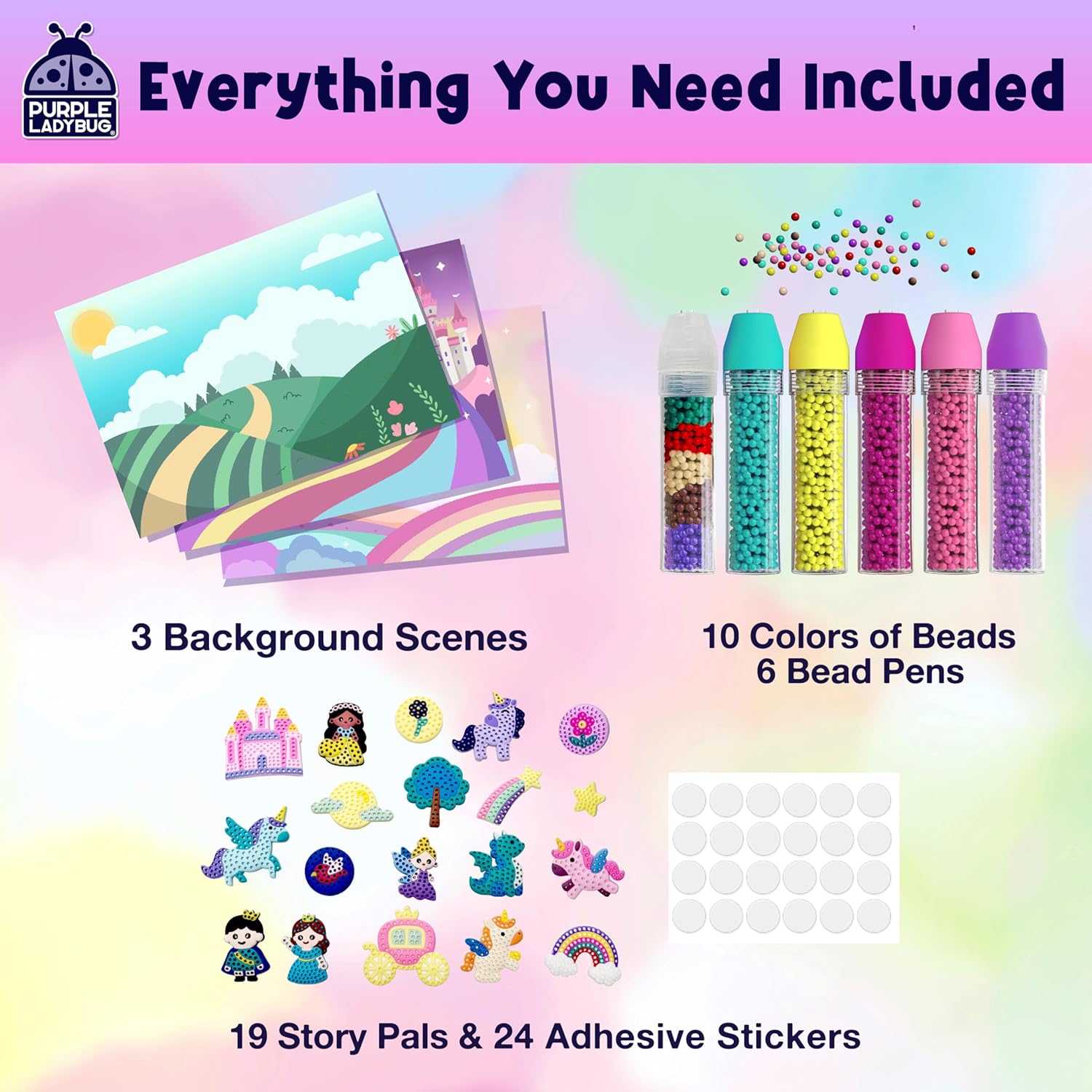 Detalle de My BeadStories Princess Unicorn Bead Mosaic Art Kit for Kids (Ages 4–10)