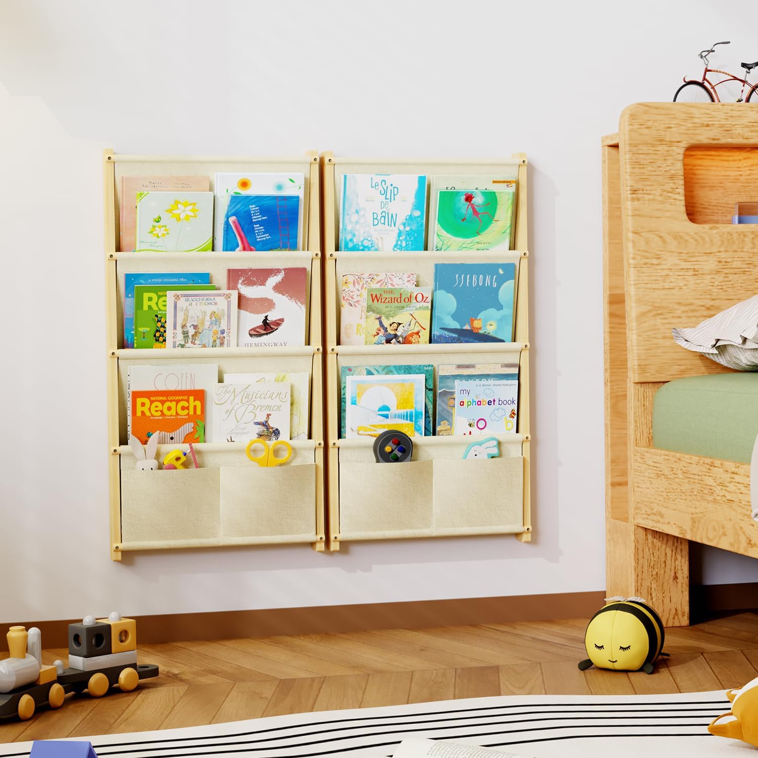 Thumbnail 5 de DUHARS Libreria Montessoriana a Parete 4 Ripiani – contenitore per libri dei bambini, design in legno massello