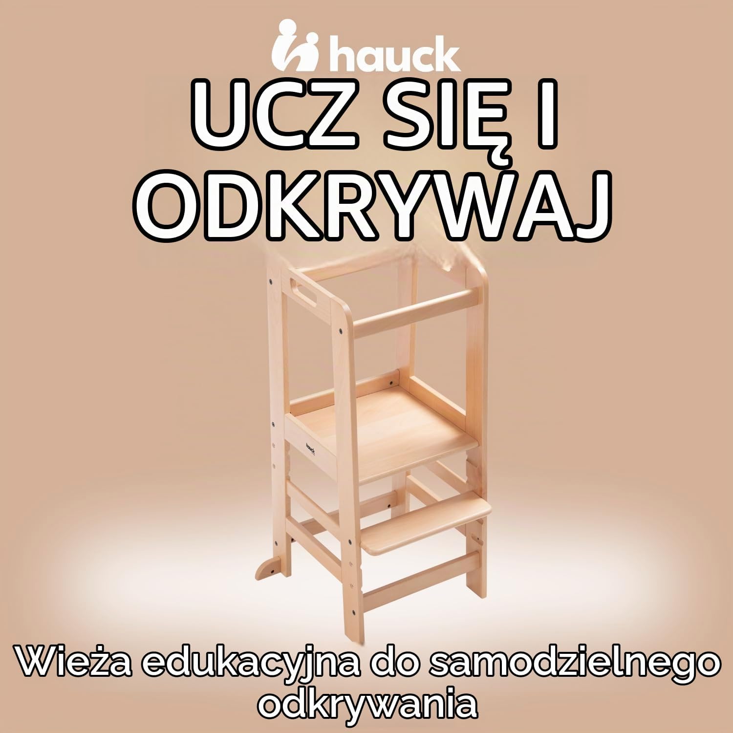 Detalle de Hauck Learn N Explore Natural 690024 – regulowana wieża edukacyjna FSC, do 40 kg