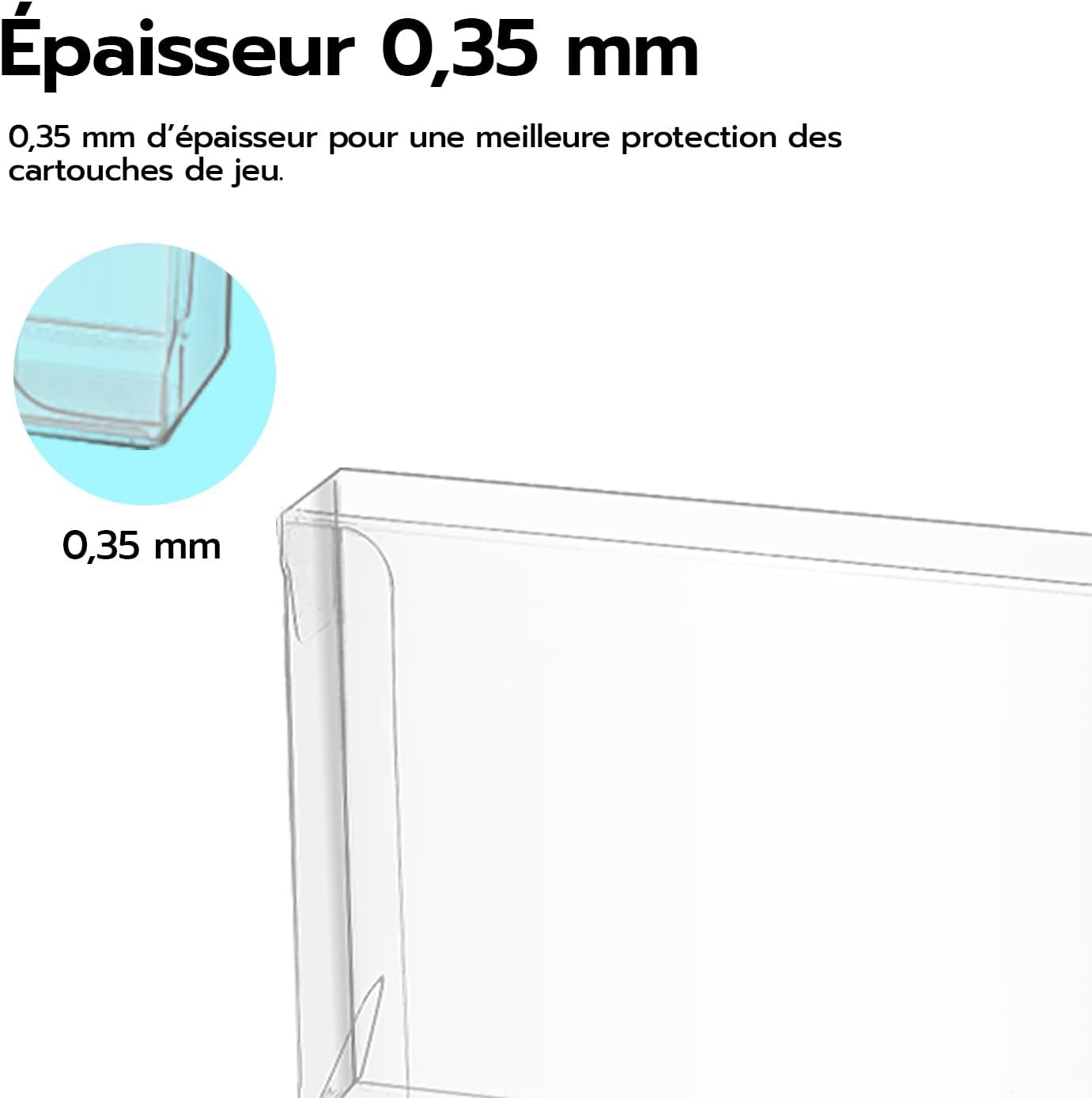 Thumbnail 2 de Mcbazel LOT 10 Housses de Protection Transparentes pour Cartouches SNES