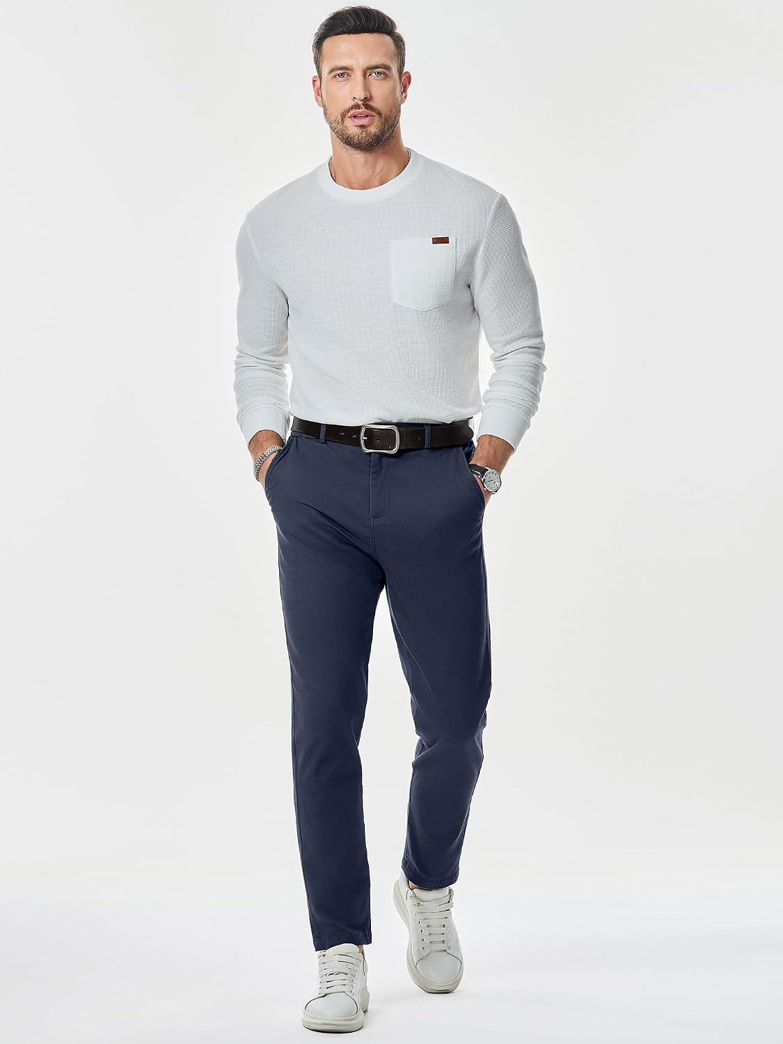 Thumbnail 2 de JMIERR Baumwolle Chino Hose Herren: Stretch, Slim Fit, Allrounder mit Elastischer Taille