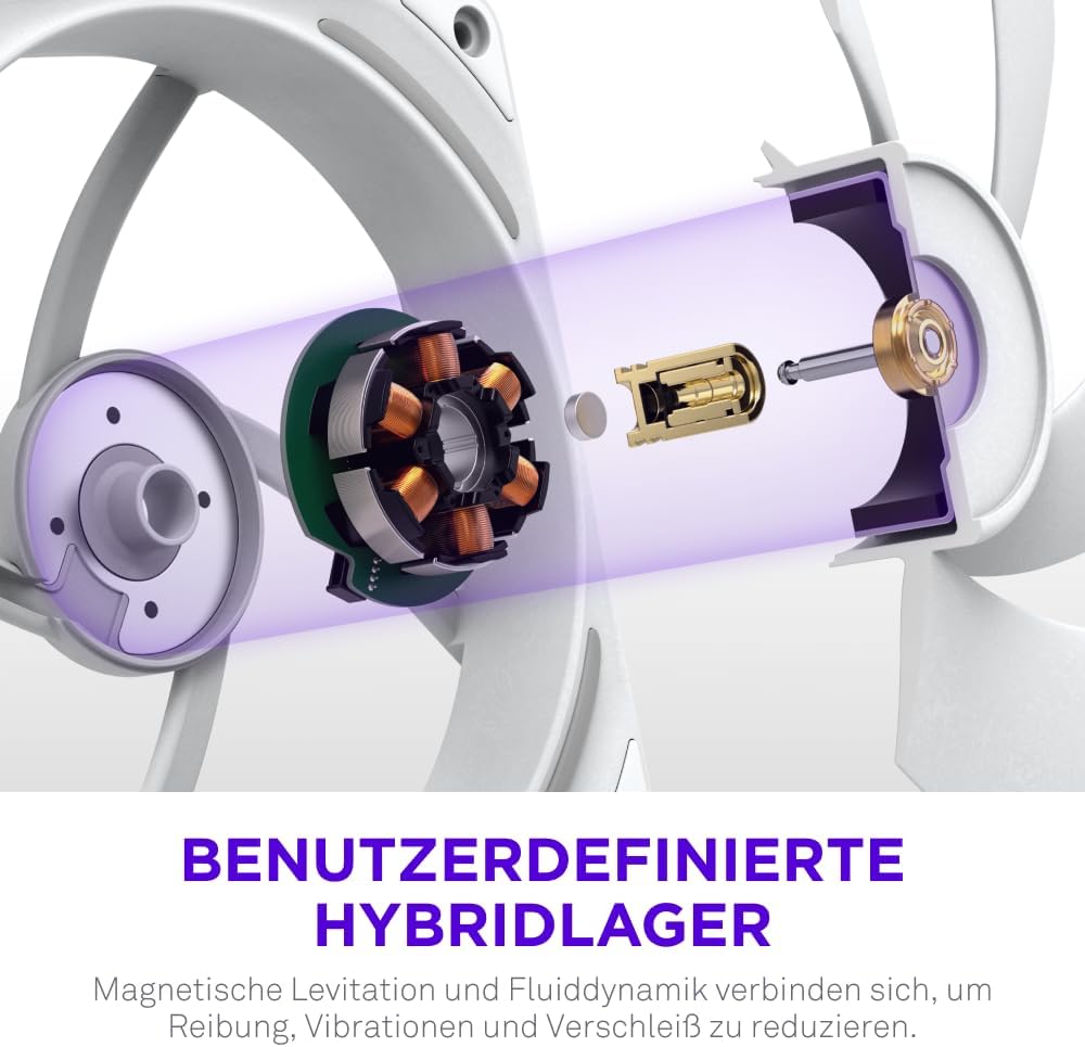 Detalle 2 de NZXT F120X Performance-Lüfter – 120 mm PWM RGB, LCP-Rahmen, Magnetisches Fluid-Dynamic-Lager, 30 mm Dicke