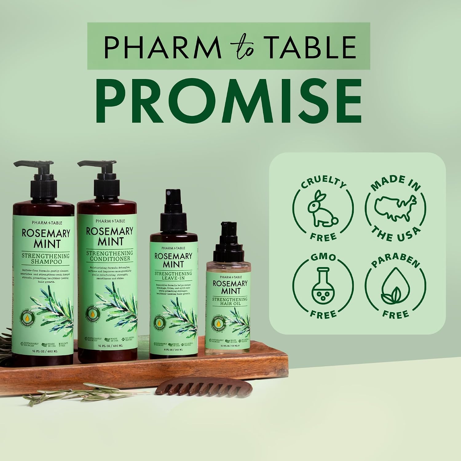 Thumbnail 6 de Pharm to Table Rosemary & Mint Leave-In Conditioner Spray, 8 fl oz