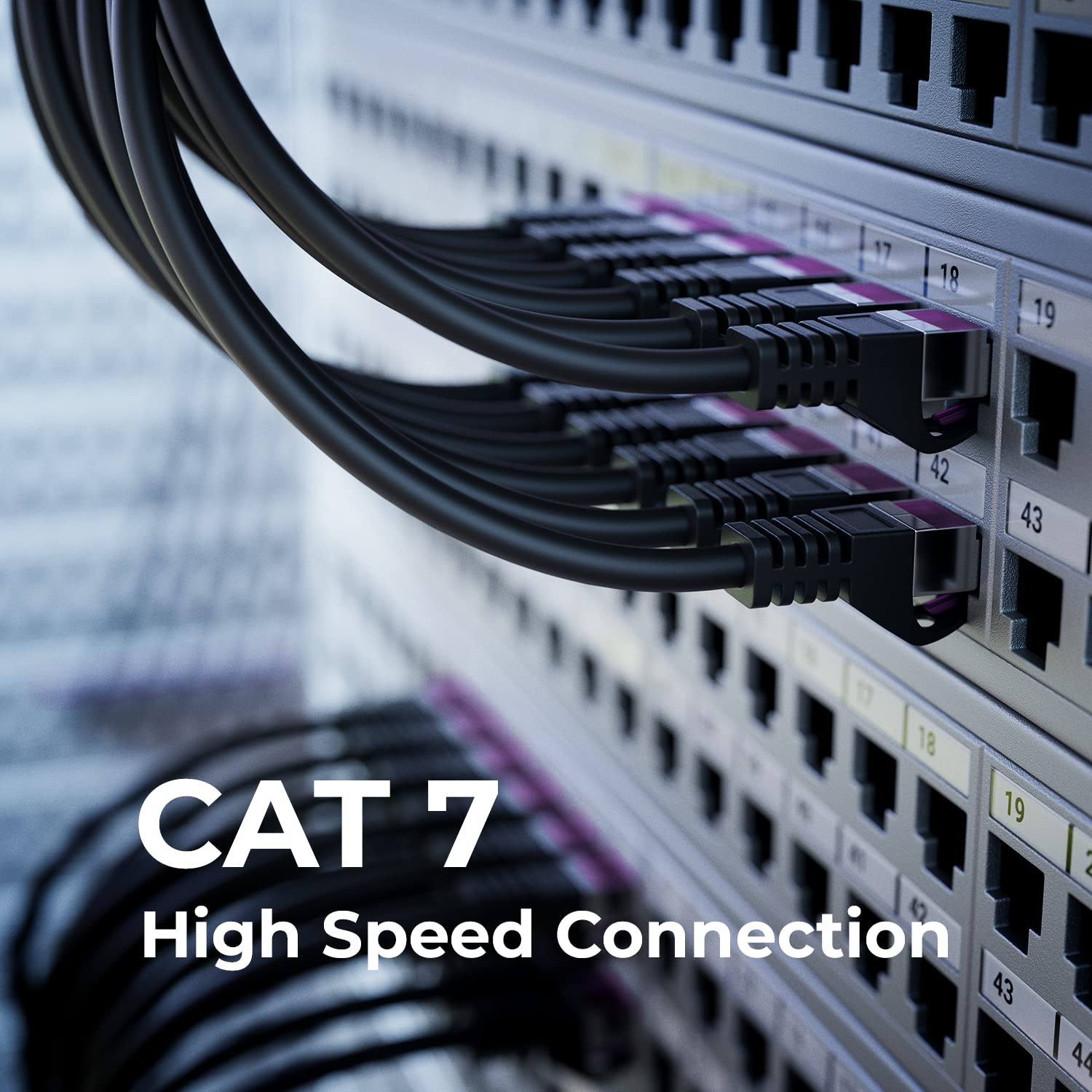 Detalle de deleyCON CAT7 Patchkabel 5 m – 10Gbit/s, S/FTP PiMF, RJ45, Kupfer, Schwarz