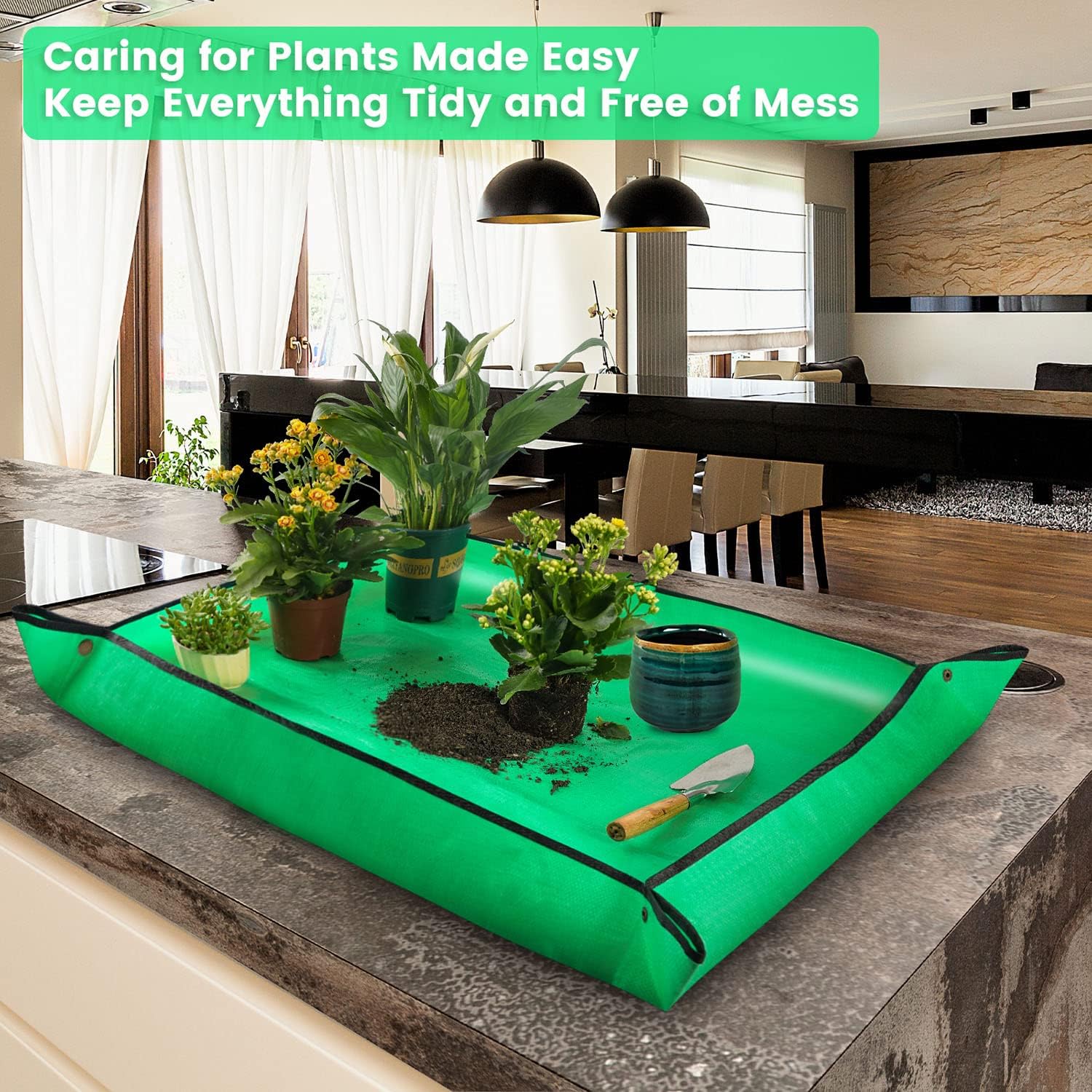 Detalle 2 de Onlysuki PP-0081 Plant Repotting Mat, 39.5" × 31.5", Waterproof PE
