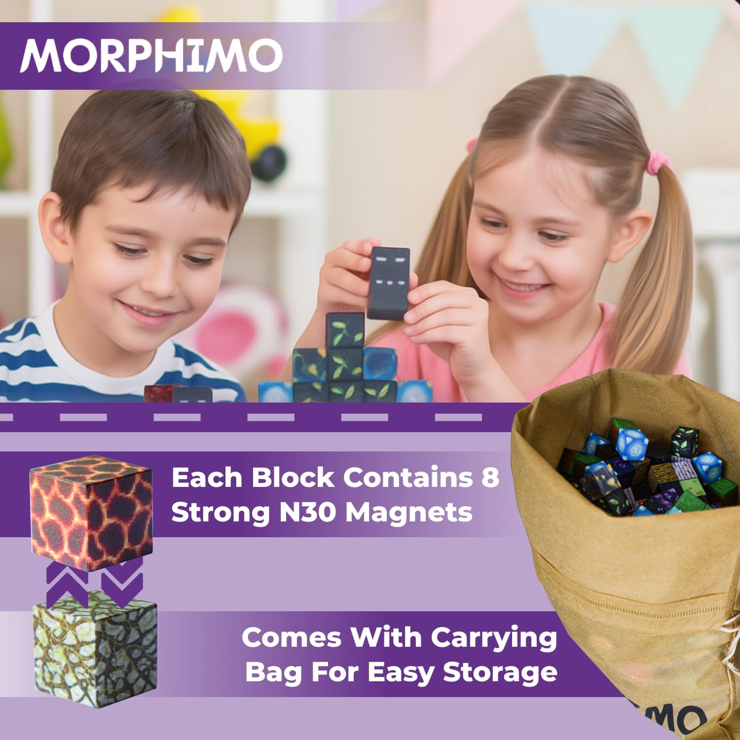 Detalle 2 de MORPHIMO 450 PCS Magnetic Building Blocks Set