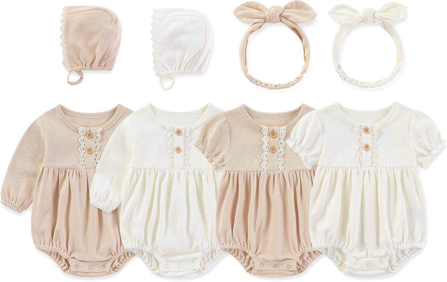 Thumbnail 6 de MAMIMAKA Newborn Bubble Rompers 4 Pack