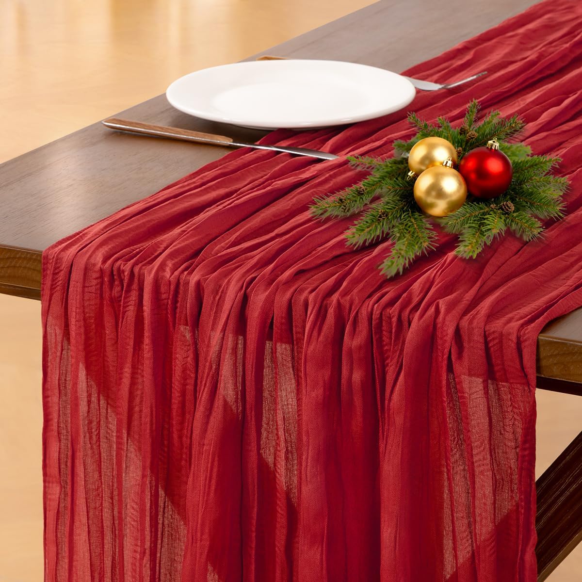 Detalle 2 de Socomi 120-inch Red Table Runner