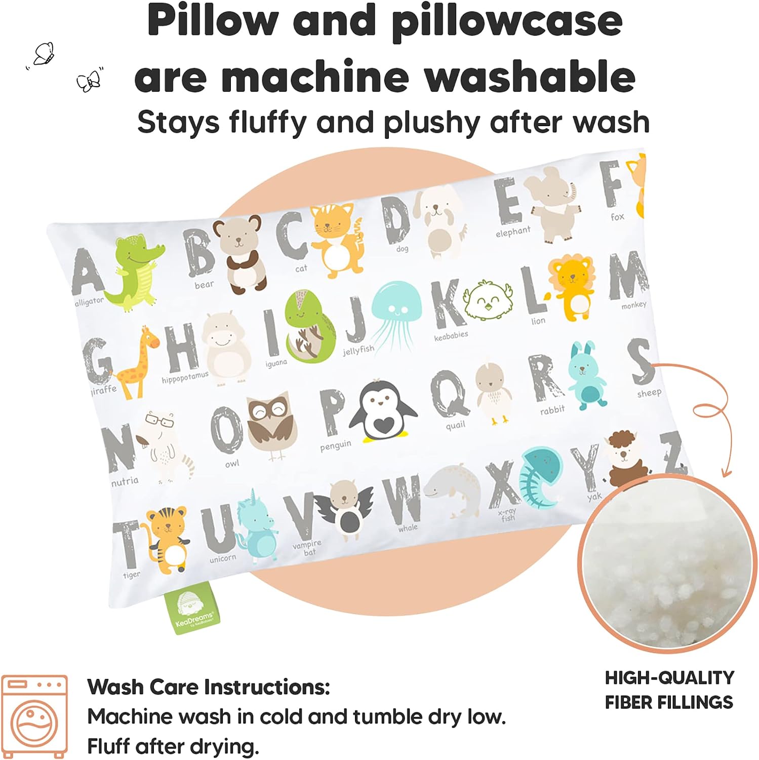 Thumbnail 4 de KeaBabies Toddler Pillow with Pillowcase (13x18) for Ages 2–5, Organic Cotton Travel Bed Pillow