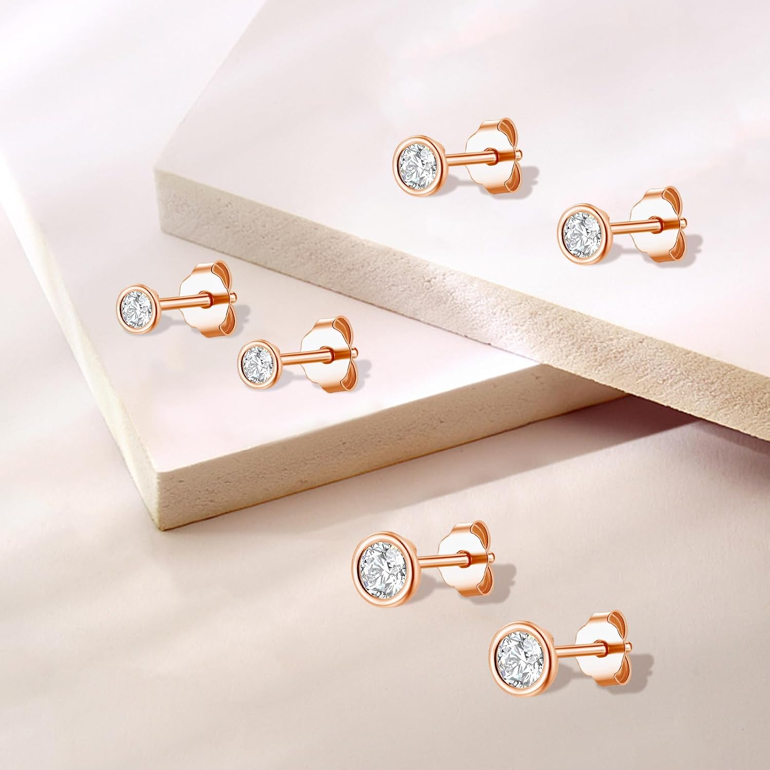 Detalle de Ecripe 925 Sterling-Silber Ohrstecker mit Zirkonia (hypoallergen) für Frauen