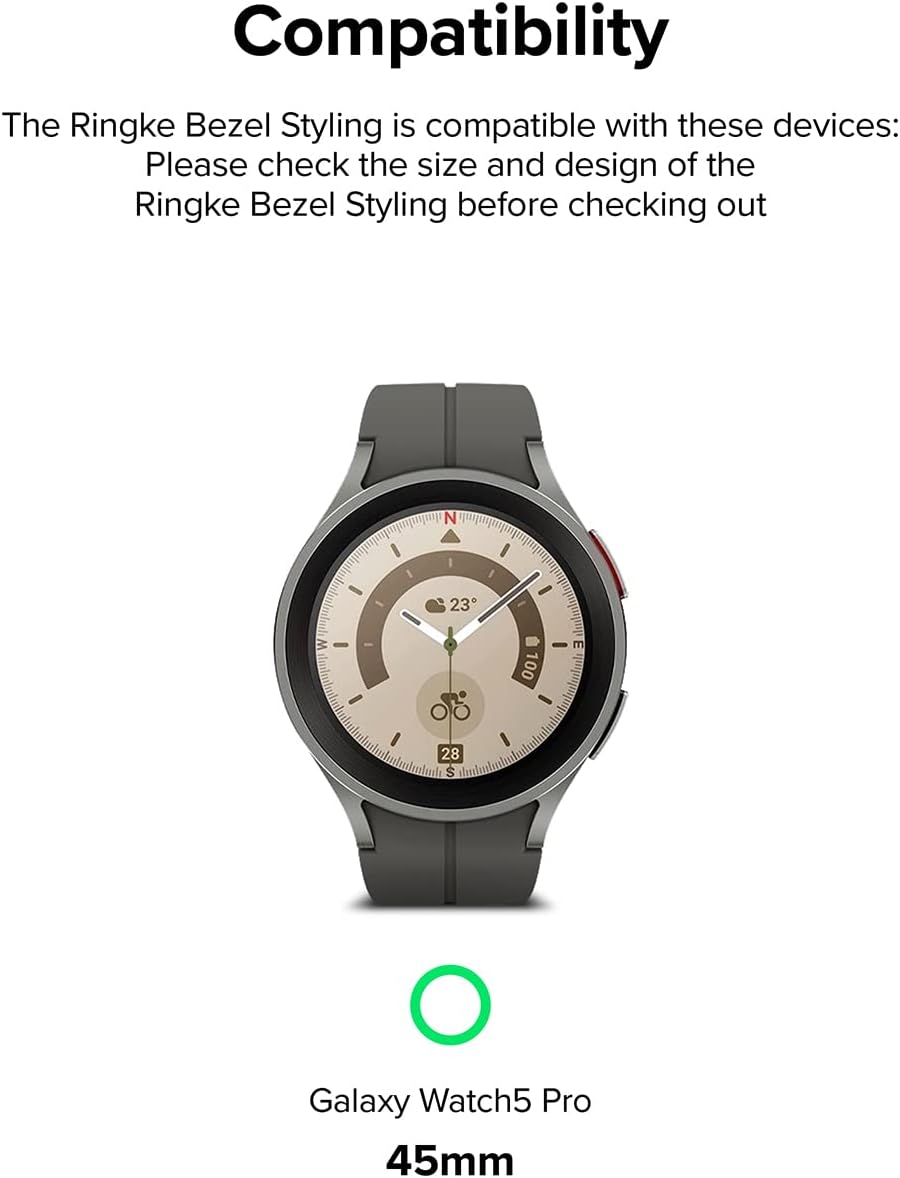 Thumbnail 1 de Ringke Bezel Styling for Samsung Galaxy Watch 5 Pro 45mm – Stainless Steel, Adhesive Bezel Cover in Silver