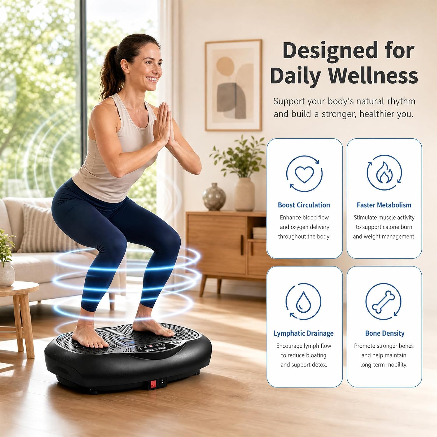 Detalle 2 de Natini Vibration Plate Exercise Machine 330 lb