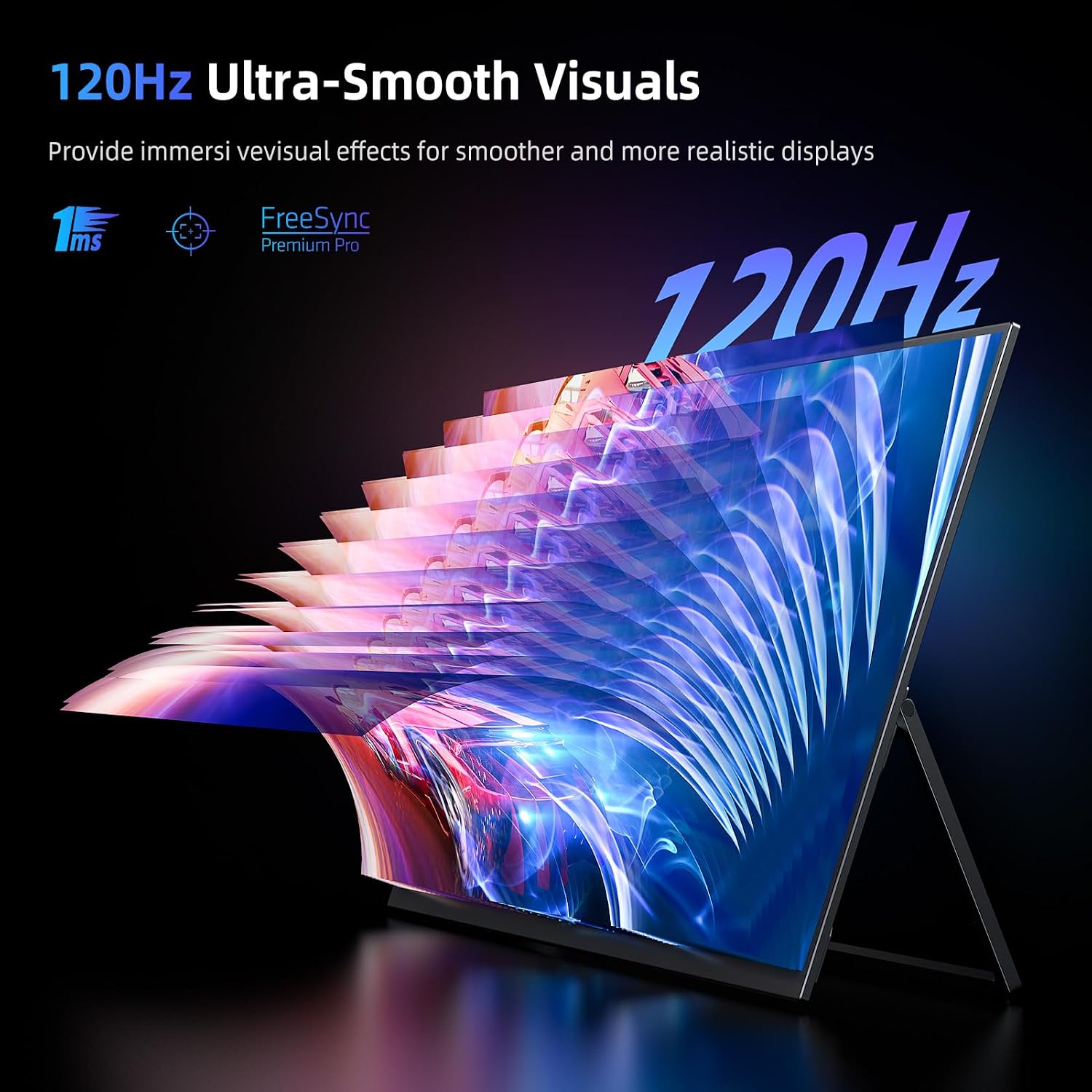 Detalle 2 de EVICIV 18.5" 120Hz Portable Monitor – USB-C & Mini HDMI Gaming Travel Screen (VESA)