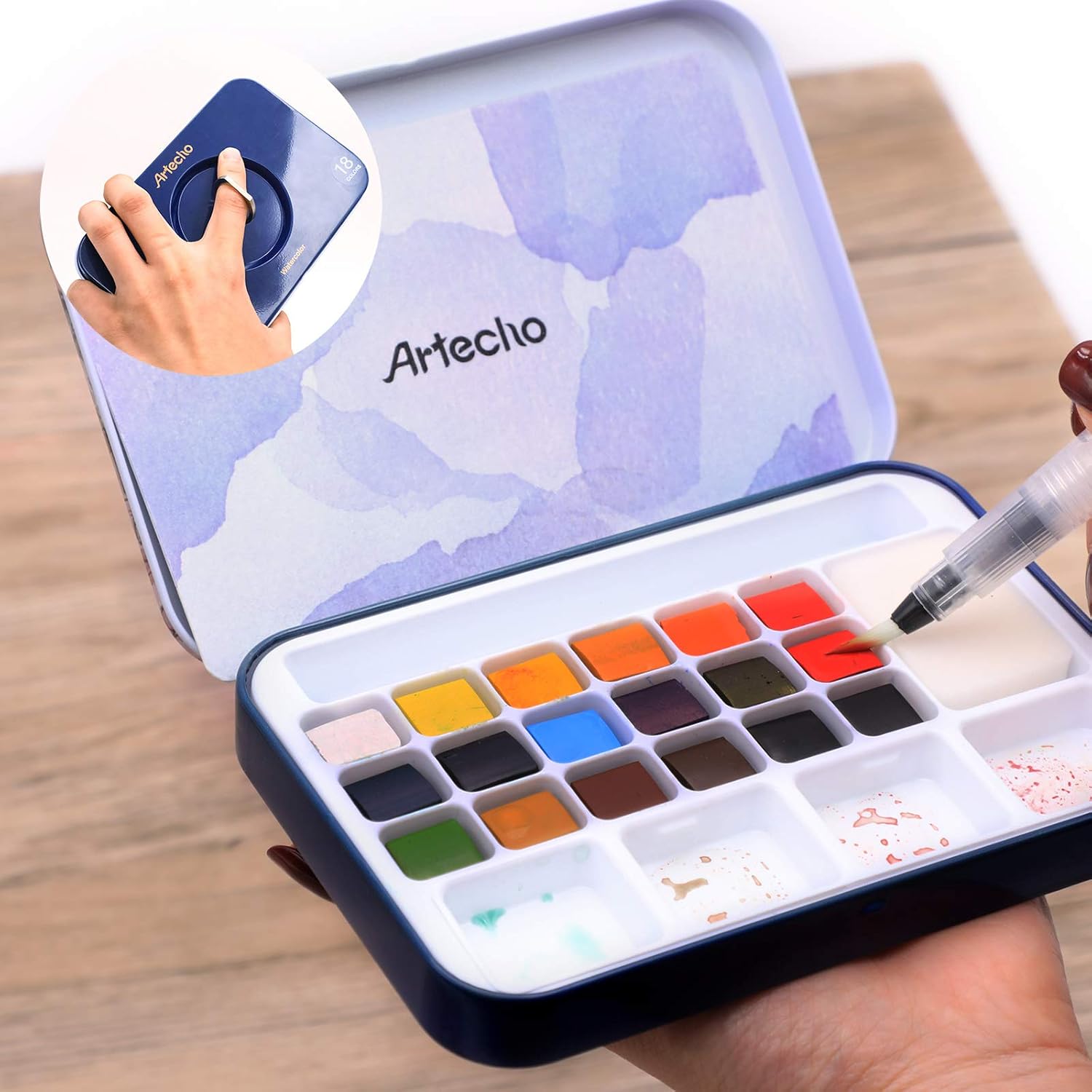 Thumbnail 2 de Artecho Aquarellfarben Set 18 Basic Farben