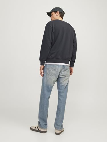 Detalle de JJECHARGE Sudadera con Cuello Redondo Noos de JACK & JONES – Azul Marino (Talla S)