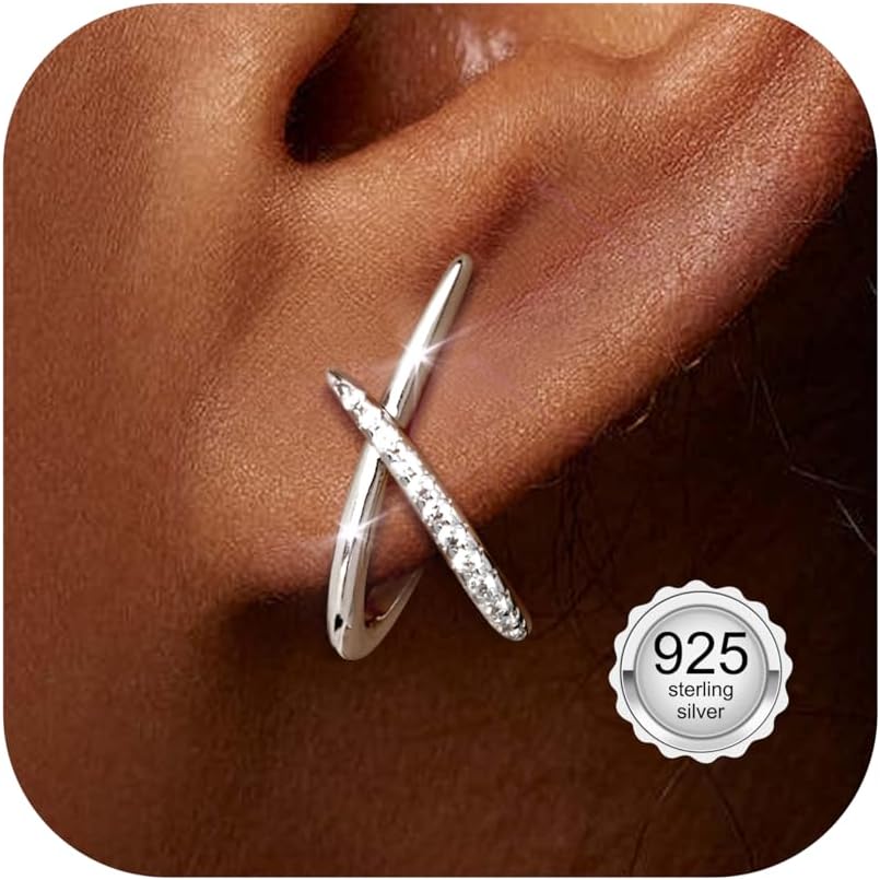 Thumbnail 6 de Diamday Ohrstecker aus Sterlingsilber 925 mit CZ – minimalistische Stecker in Gold/Silber, hypoallergen