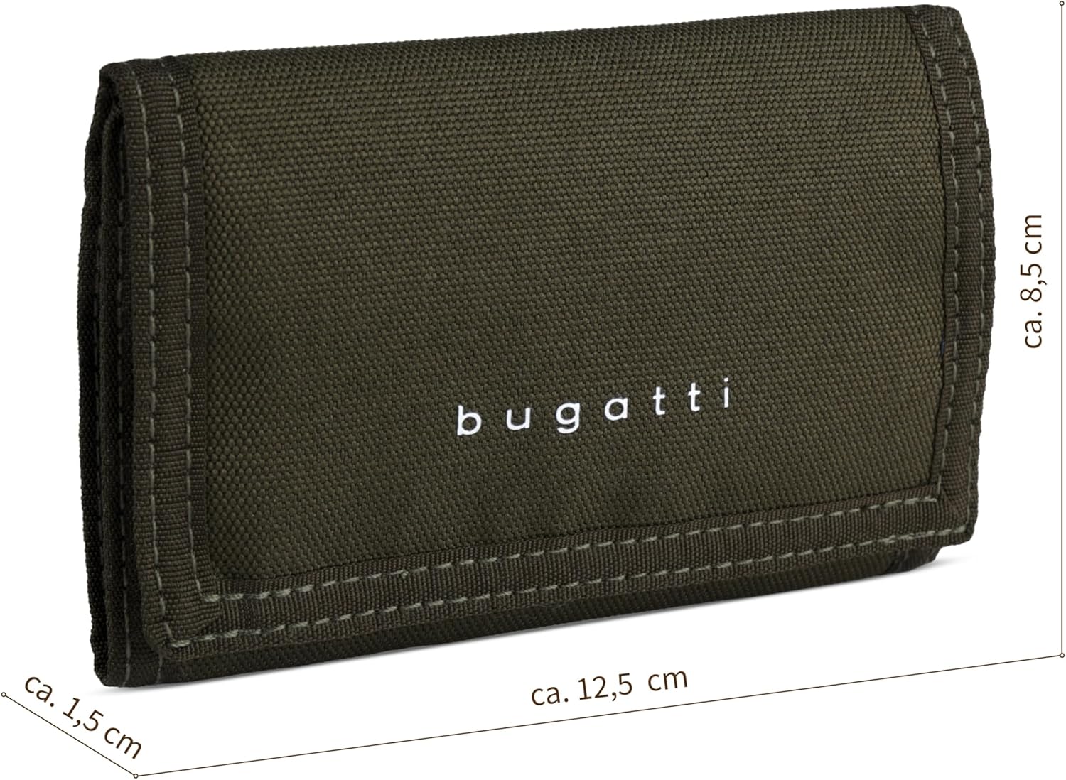 Thumbnail 1 de bugatti Portafoglio unisex trifold con chiusura a strappo e protezione RFID, Oliv