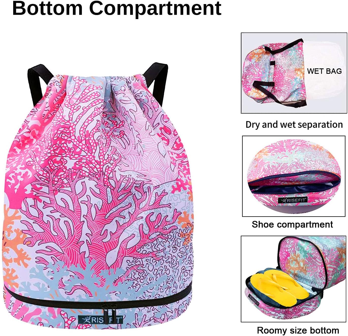 Detalle de Risefit Waterproof Drawstring Gym Bag 13