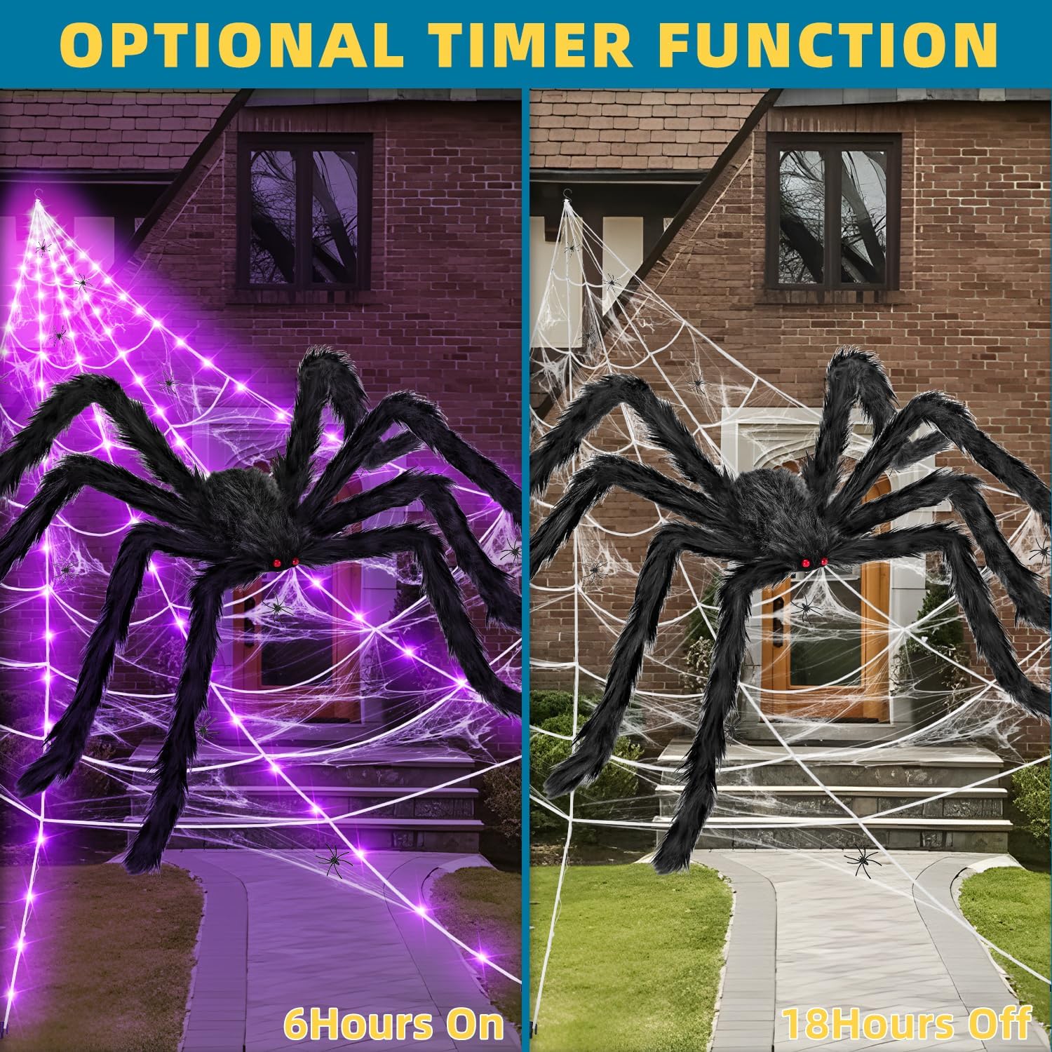 Thumbnail 6 de inin IN-008 Halloween Spider Web Decoration, 200-Inch, 250 Purple LEDs