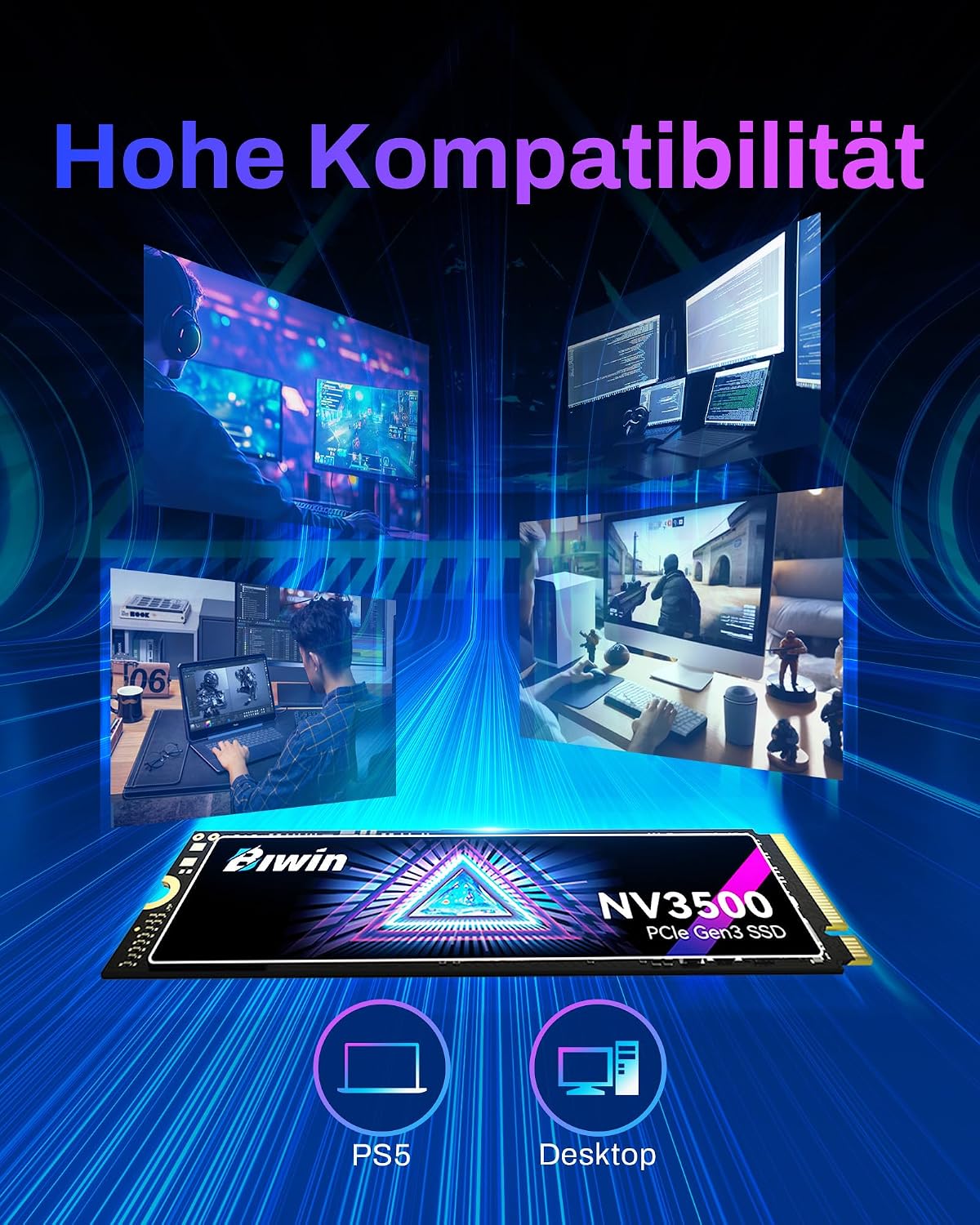Thumbnail 5 de BIWIN Black Opal NV3500 NVMe M.2 PCIe Gen3 SSD 1TB – Leistung im Gamingspeicher