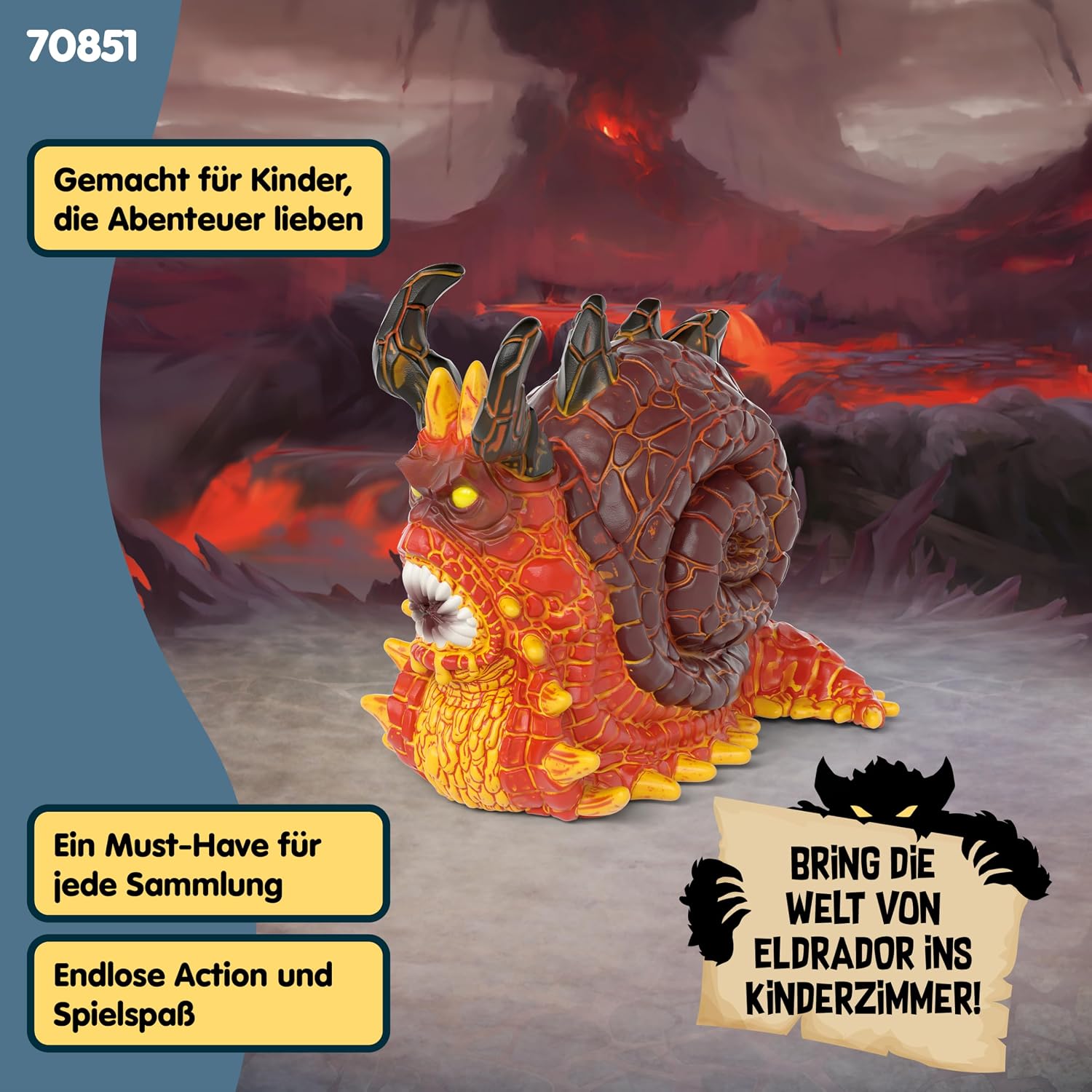 Detalle de Schleich Eldrador Creatures Lavaschnecke 70851 – detailgetreue Monsterfigur zum Sammeln