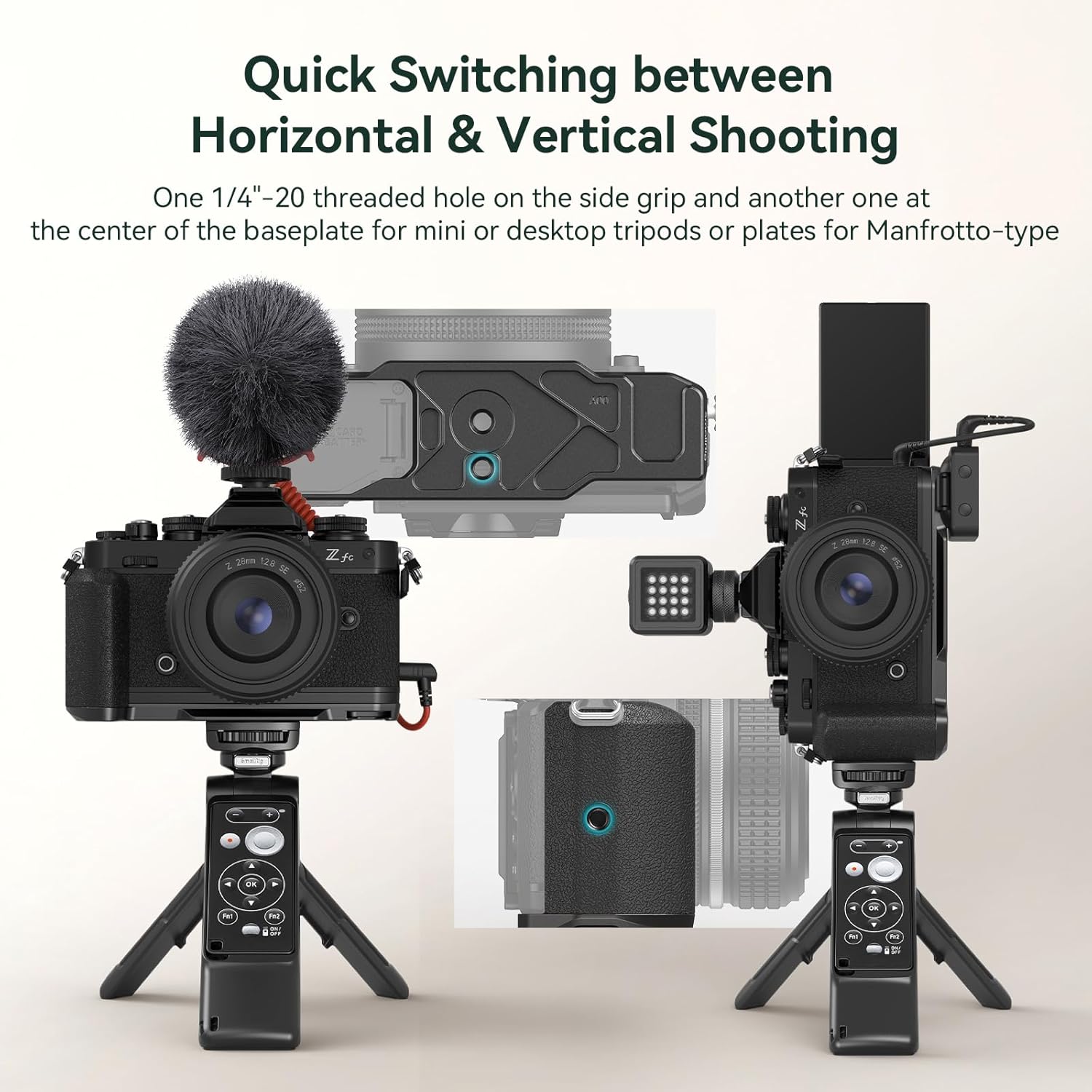 Thumbnail 2 de Poignée SMALLRIG Z FC en L pour Nikon Z FC – légère, confortable et capable d’Arca