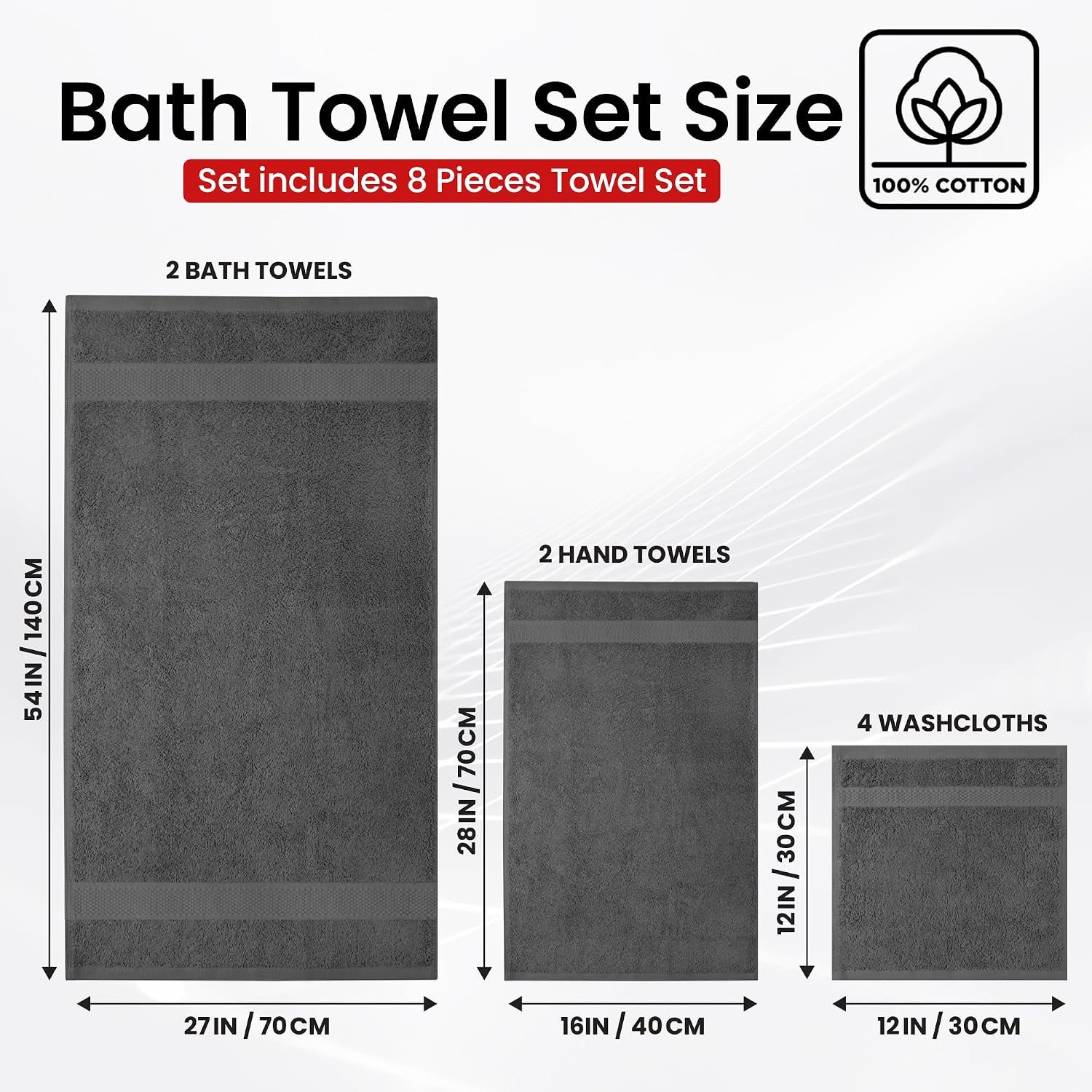 Detalle de Infinitee Xclusives 8-piece Towel Set