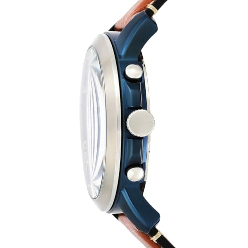 Detalle de Fossil Grant FS5151: Blue Dial Quartz Chronograph with Brown Leather Strap