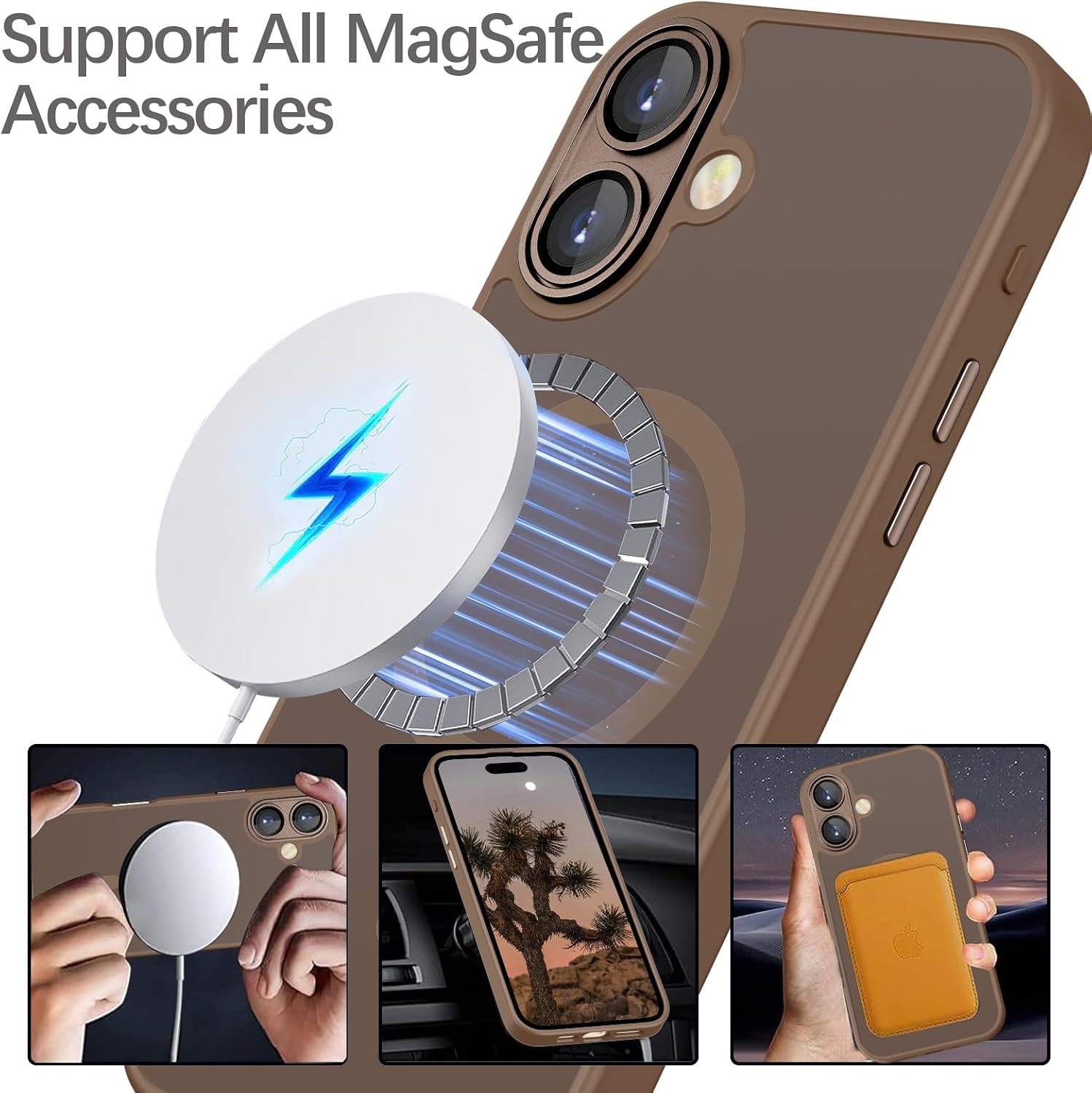 Thumbnail 4 de YUANDMI iPhone 17 MagSafe Hülle Dunkel Braun