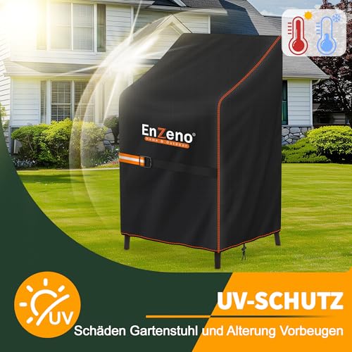 Thumbnail 4 de Enzeno Gartenstühle Abdeckung – stabile Wetterschutzhülle für Stapelstühle (70x70x80/120 cm)
