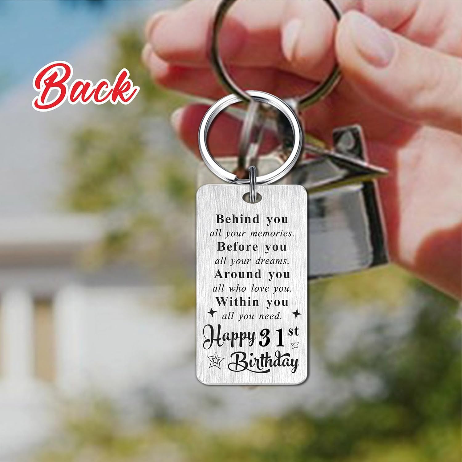 Detalle de Gezxin personalised Happy Birthday 1995 keyring for 31st birthdays in stainless steel
