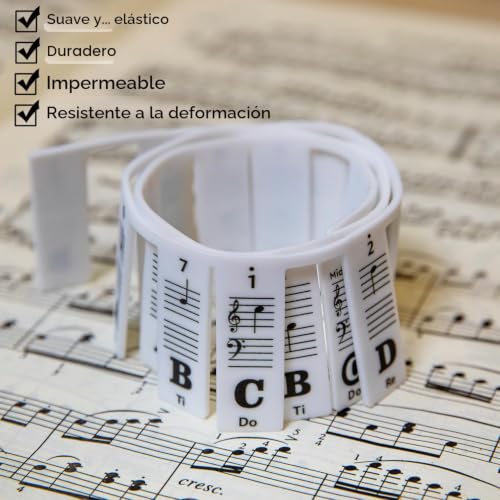 Detalle 2 de laqula Guía de notas de piano de silicona reutilizable para 88/61 teclas