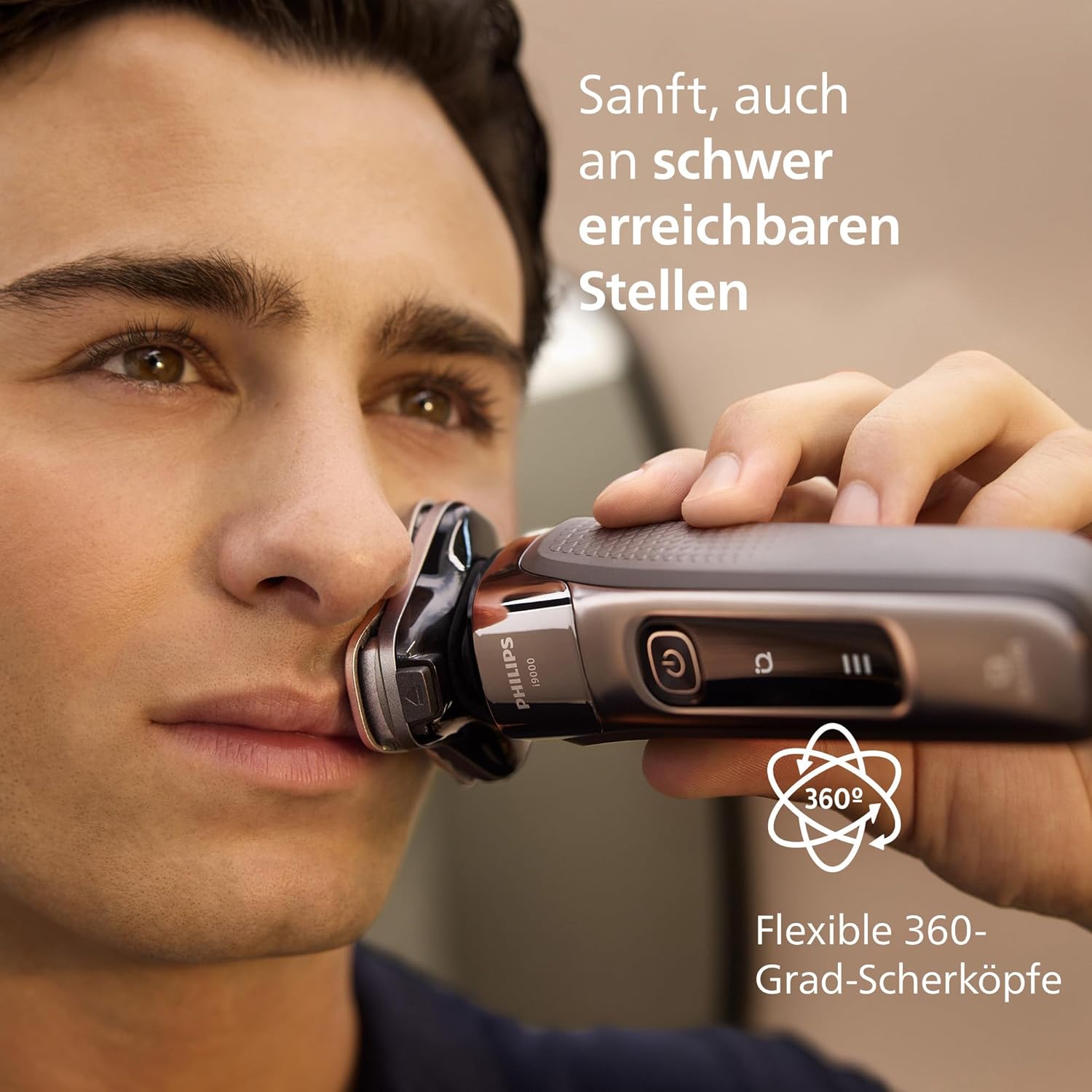 Detalle de Philips Rasierer i9000 (X9000/10): Nass- und Trockenrasur mit SkinIQ-Technologie