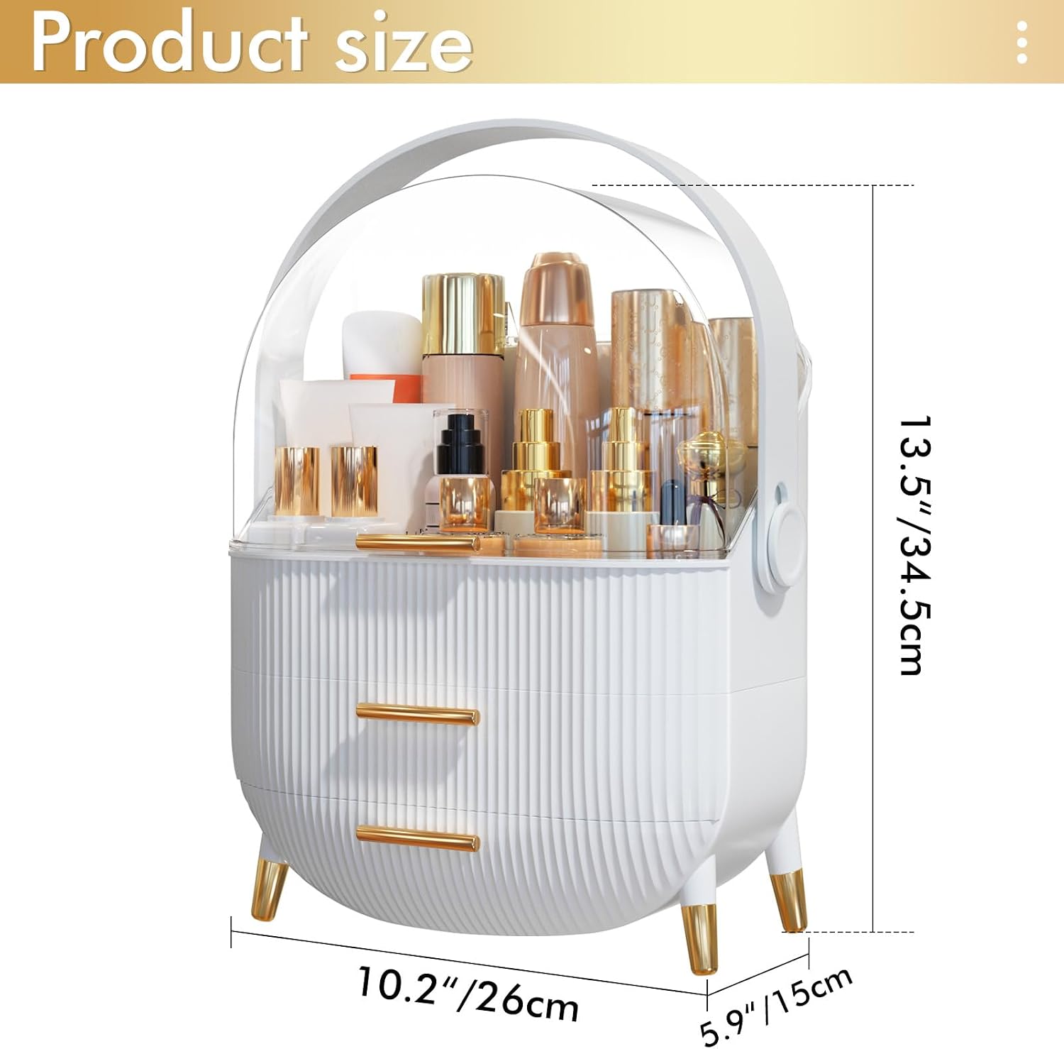 Detalle de NestOrganix Makeup Organizer, White